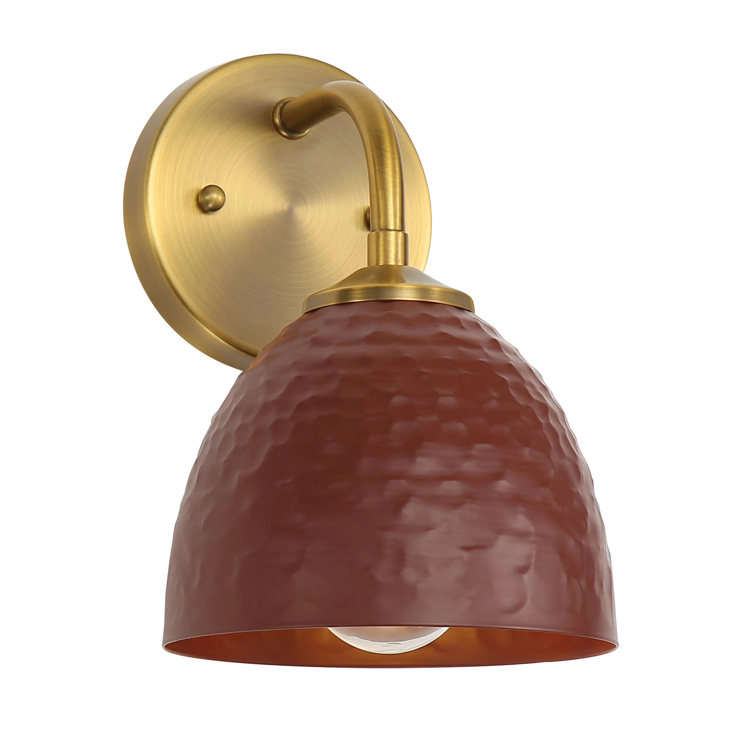 Shepard 1-light Wall Sconce in Modern Brass and Russet Clay shade - Image 7