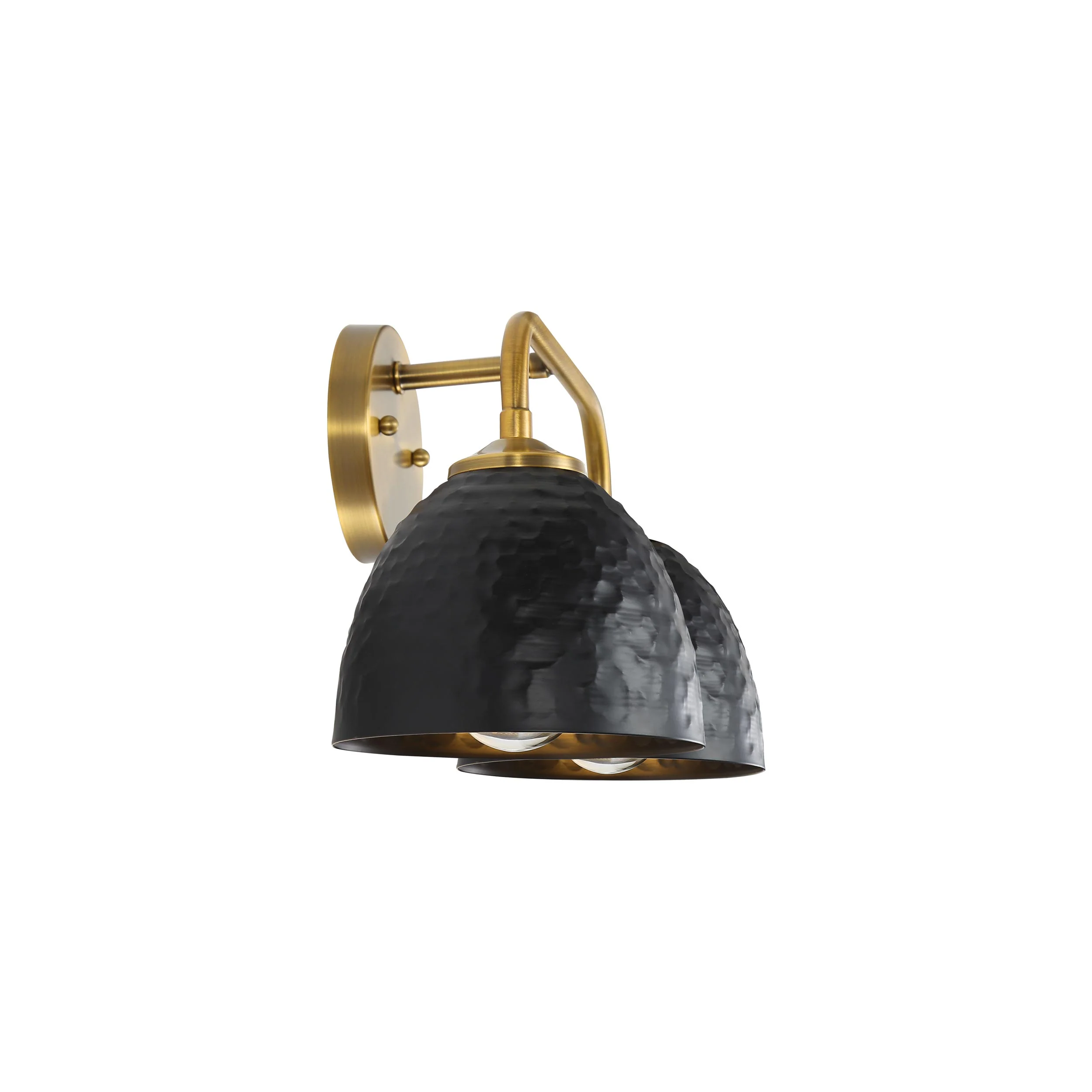 Shepard 2-light Vanity in Modern Brass and Matte Black shade - Image 3