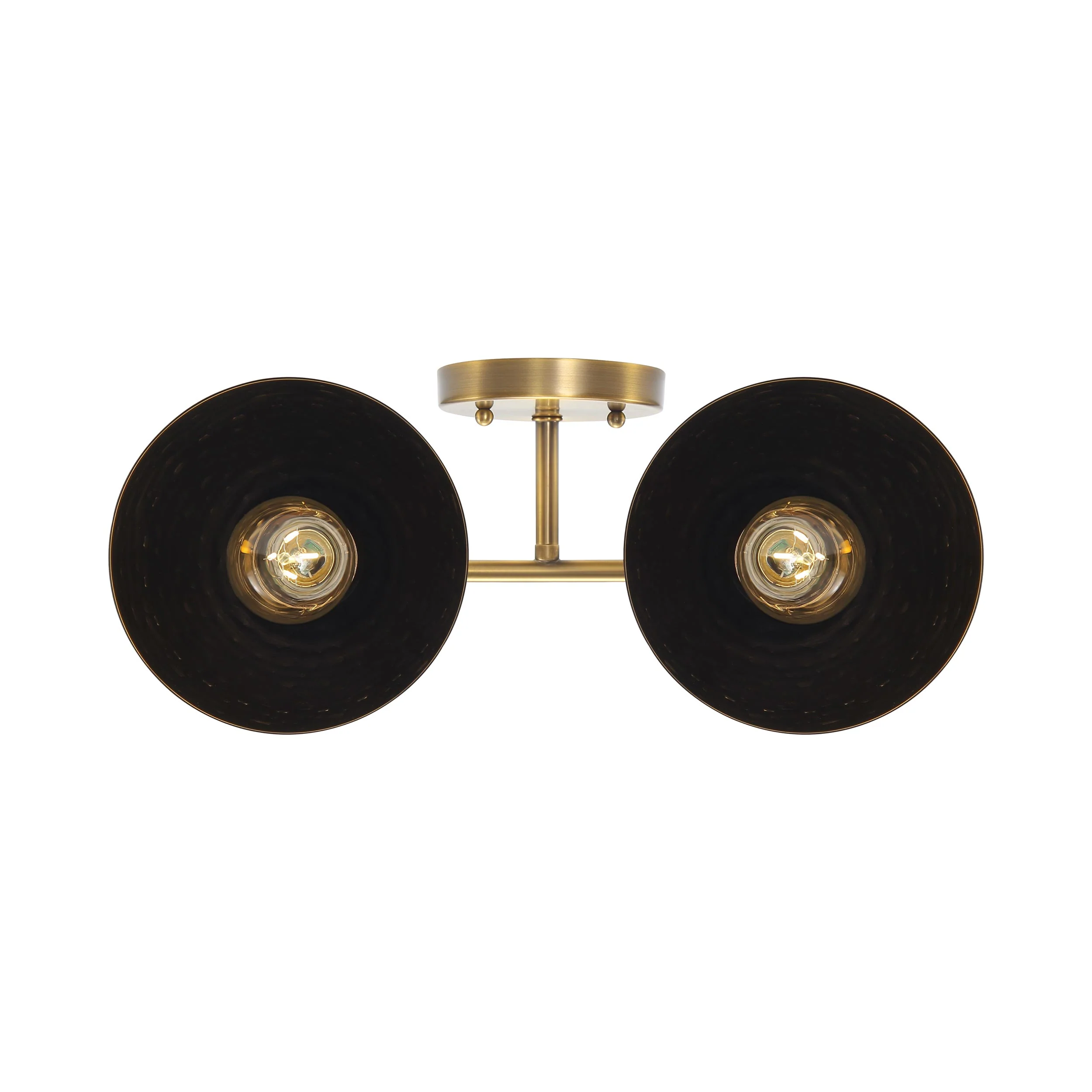 Shepard 2-light Vanity in Modern Brass and Matte Black shade - Image 4