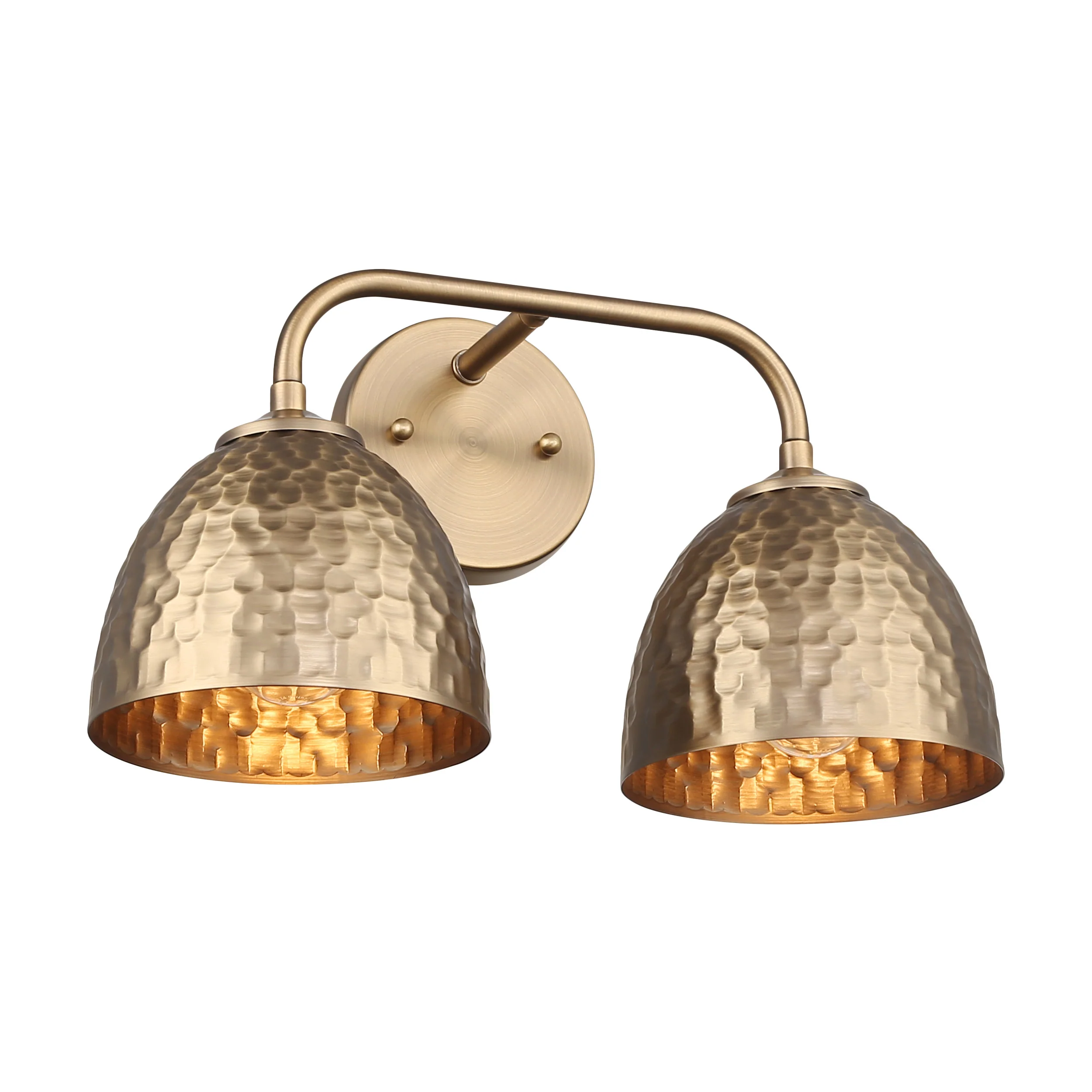 Shepard 2-light Vanity in Modern Brass and Modern Brass shade
