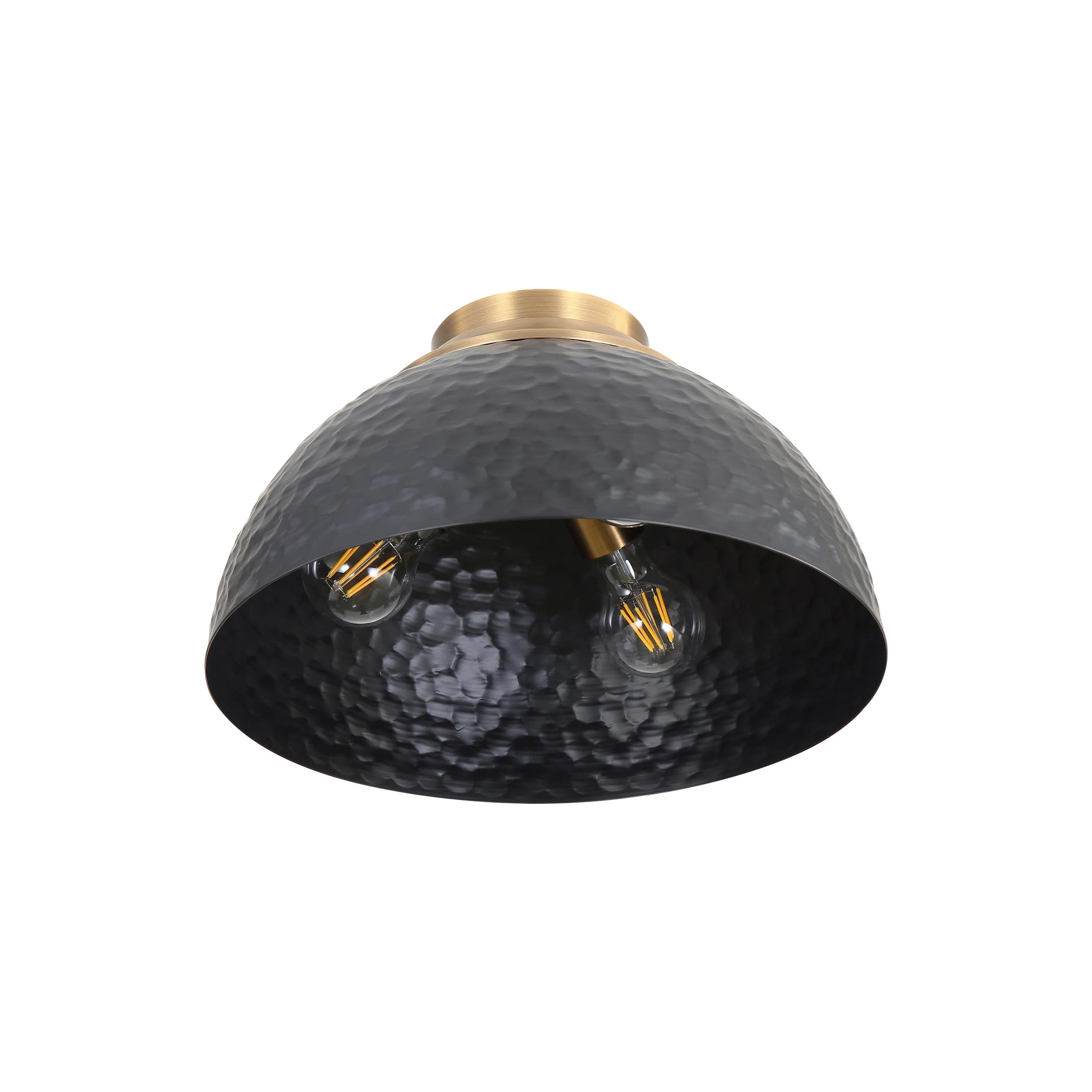 Shepard 3-light Flush Mount in Modern Brass and Matte Black shade - Image 4