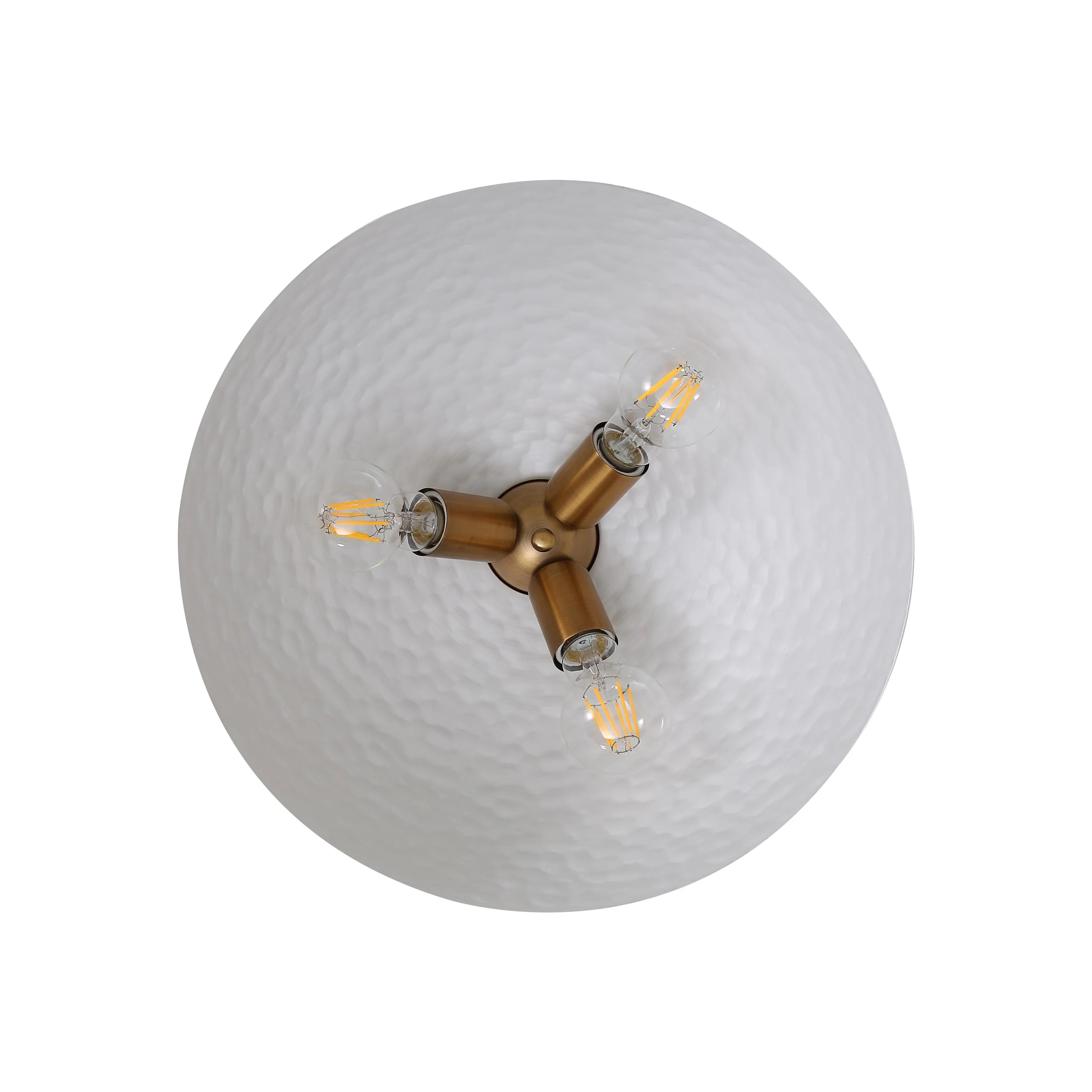 Shepard 3-light Flush Mount in Modern Brass and Matte White shade - Image 4