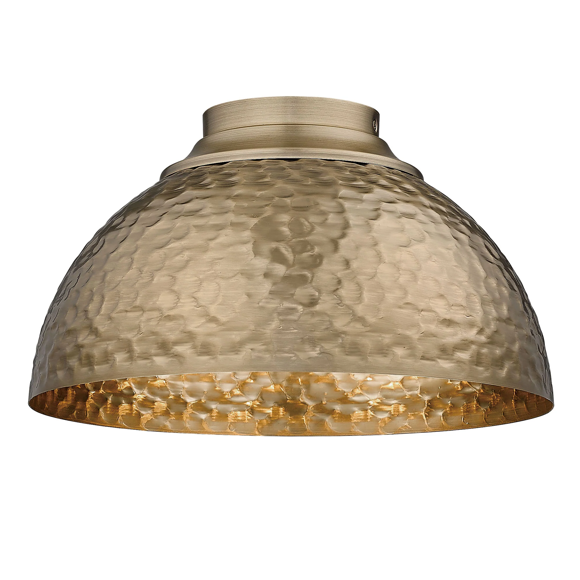 Shepard 3-light Flush Mount in Modern Brass and Modern Brass shade