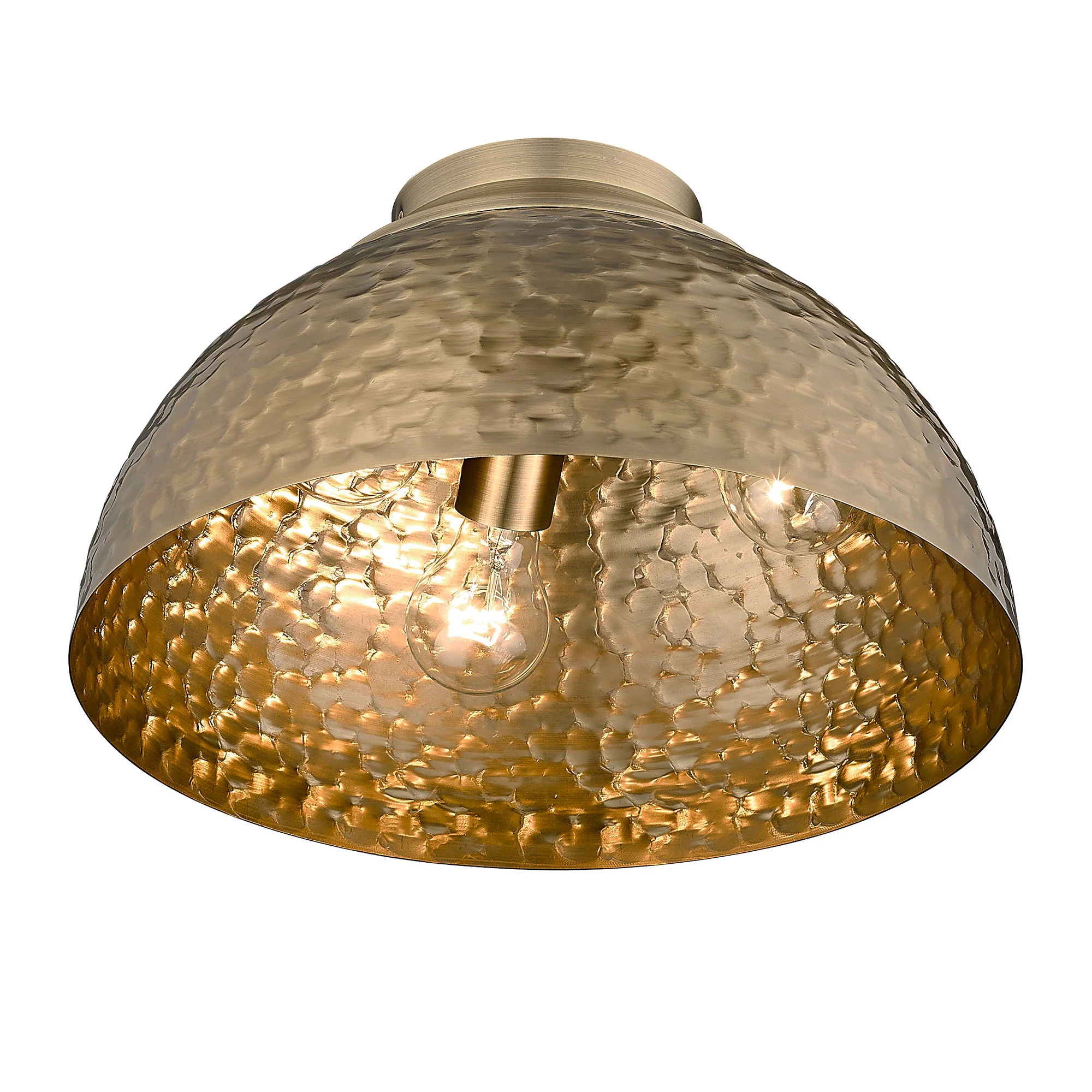 Shepard 3-light Flush Mount in Modern Brass and Modern Brass shade - Image 2