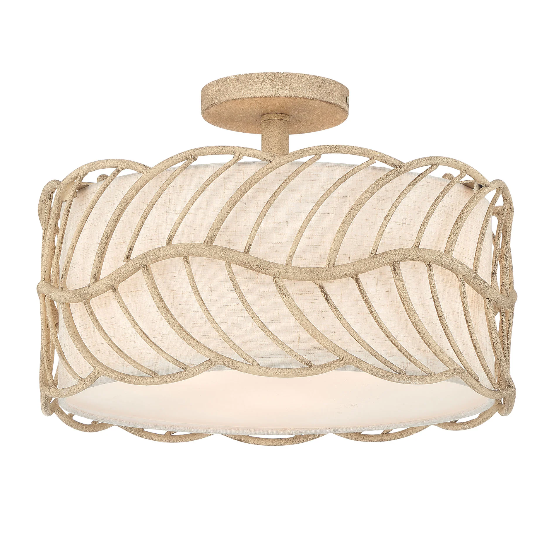 Simbolo 3-light Semi-Flush Mount in Almond