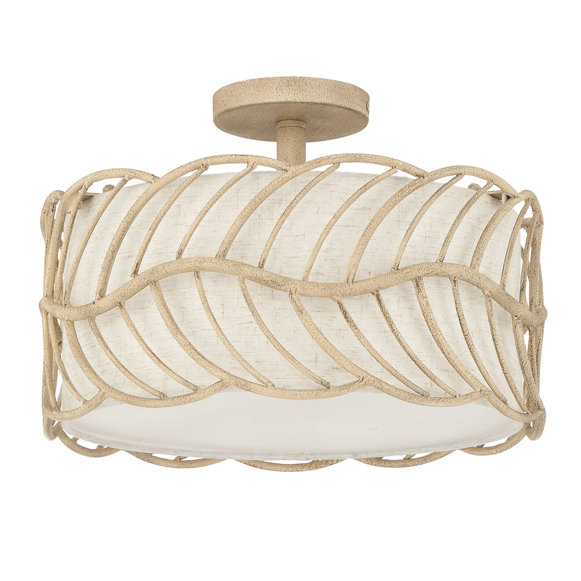Simbolo 3-light Semi-Flush Mount in Almond - Image 2