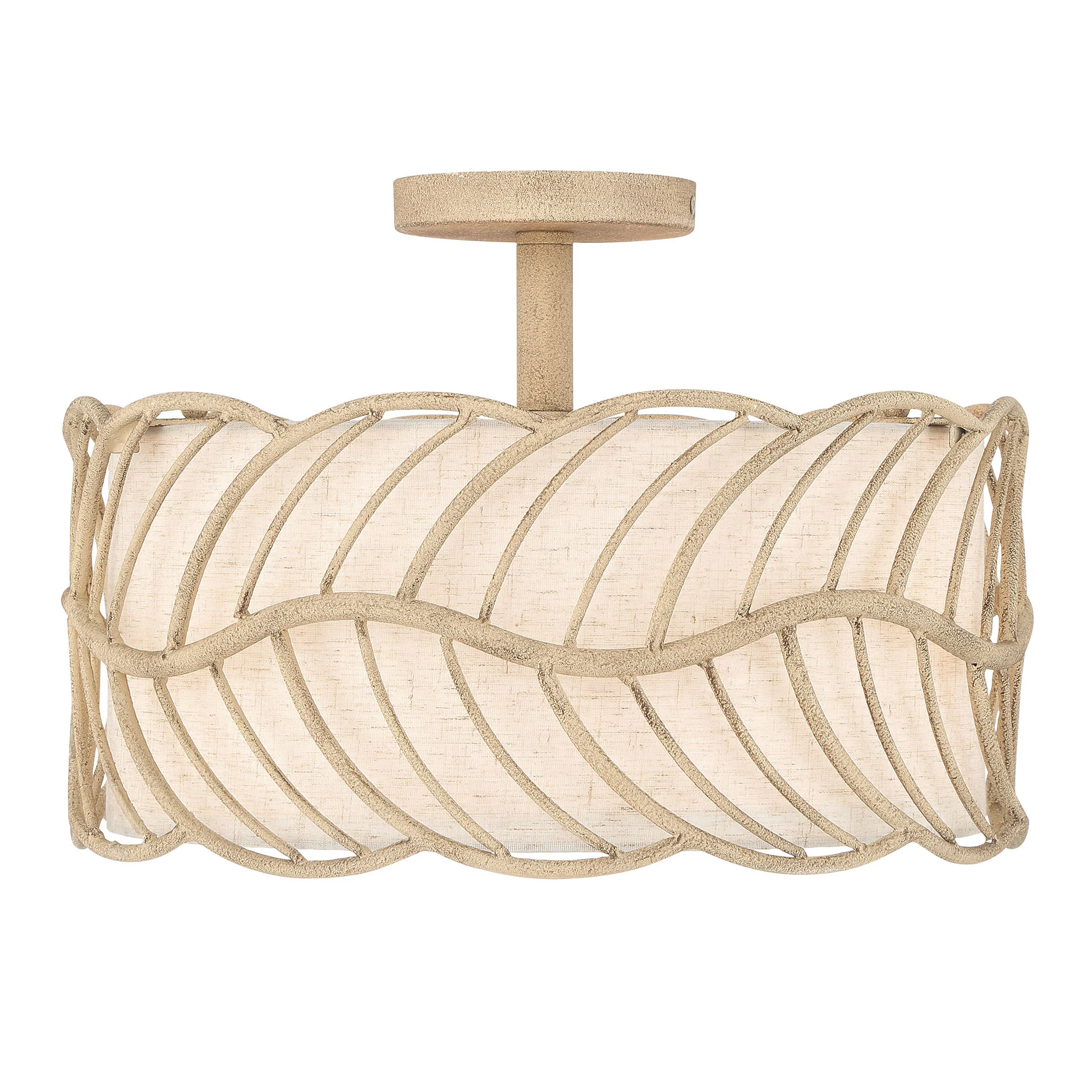 Simbolo 3-light Semi-Flush Mount in Almond - Image 3