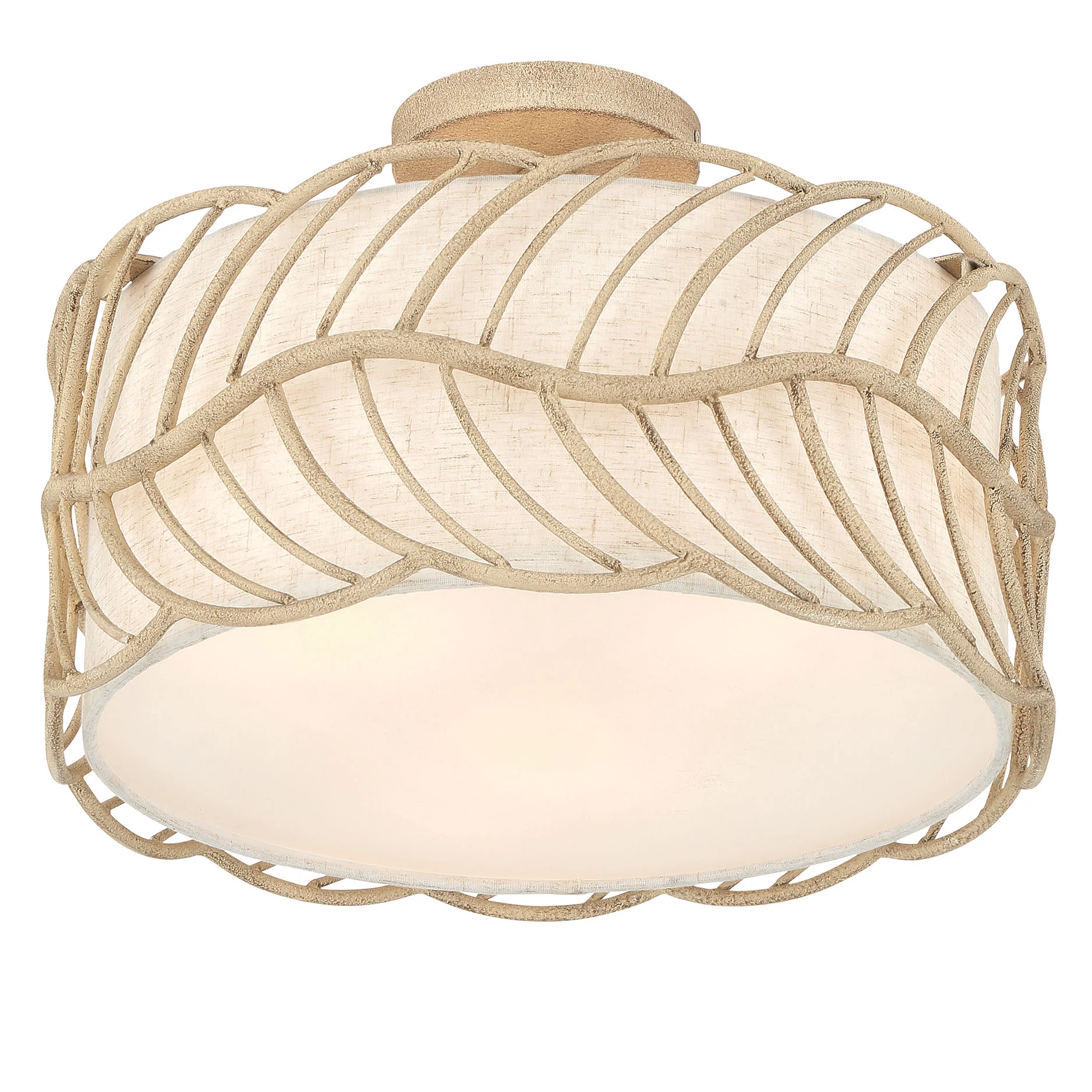 Simbolo 3-light Semi-Flush Mount in Almond - Image 4