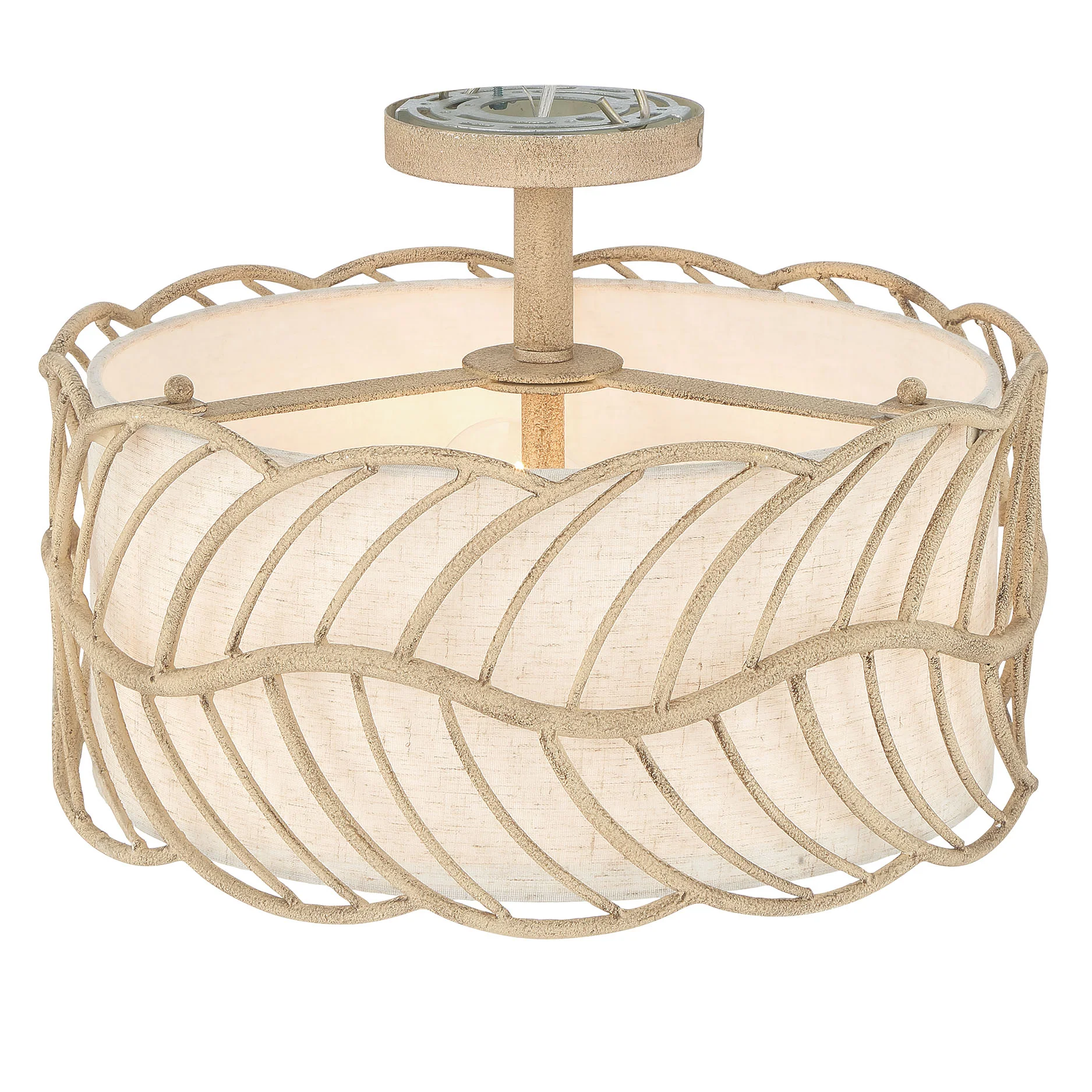 Simbolo 3-light Semi-Flush Mount in Almond - Image 5