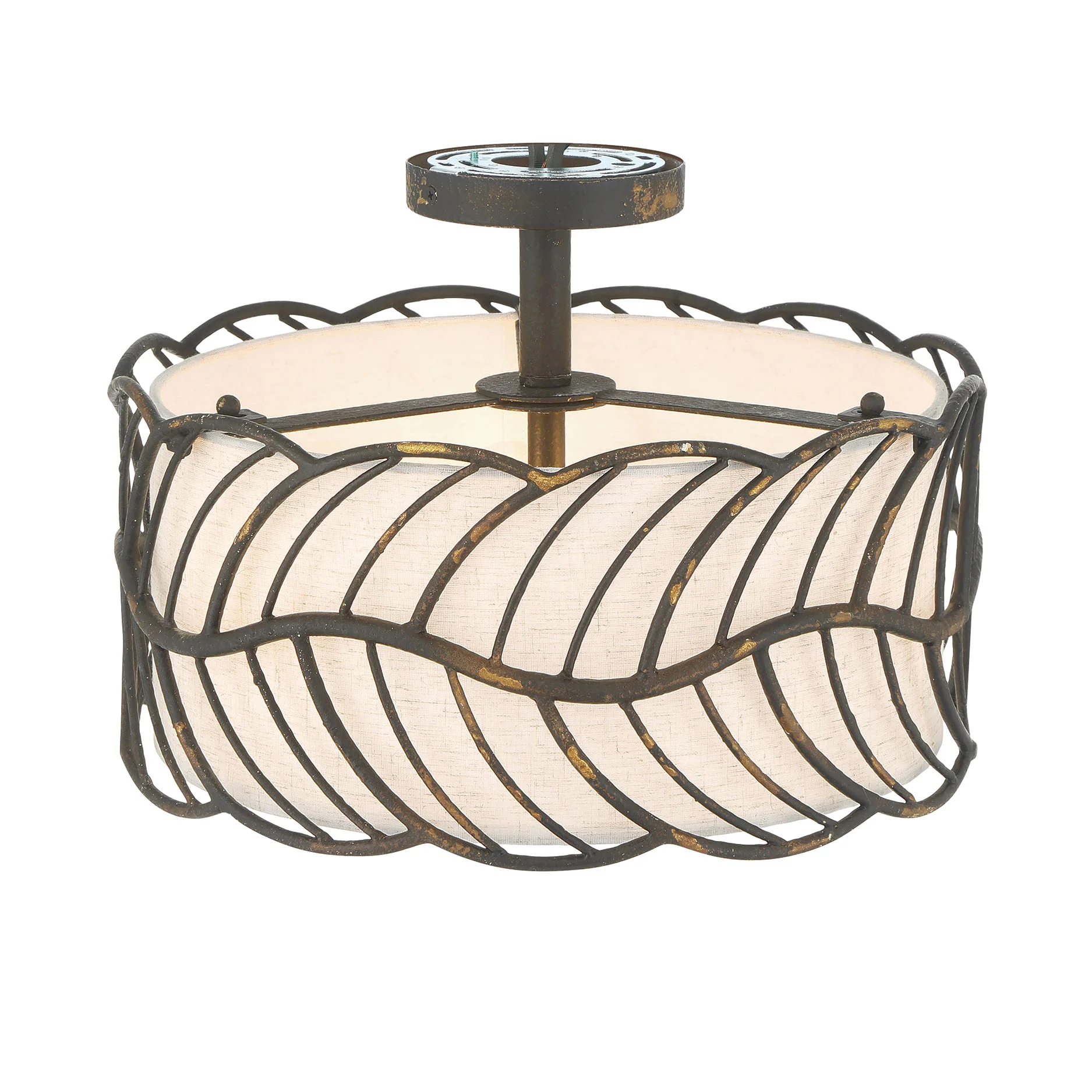 Simbolo 3-light Semi-Flush Mount in Antique Black Iron - Image 5