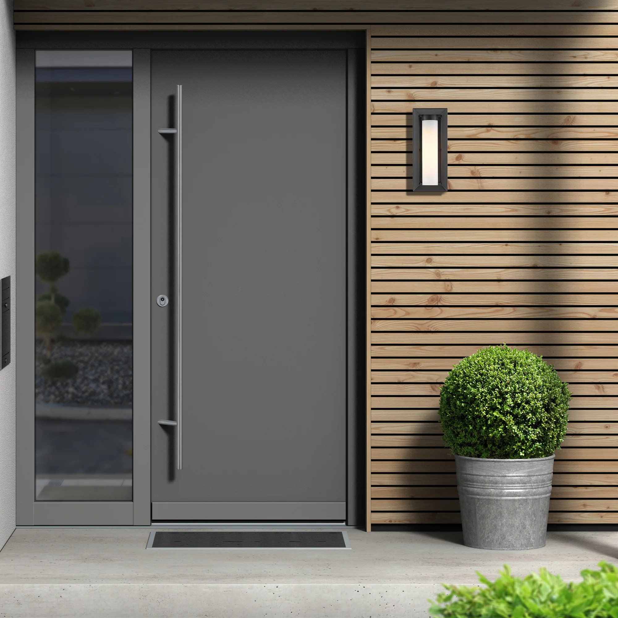 Smyth 1-light Outdoor Wall in Natural Black and Opal Glass - Image 4