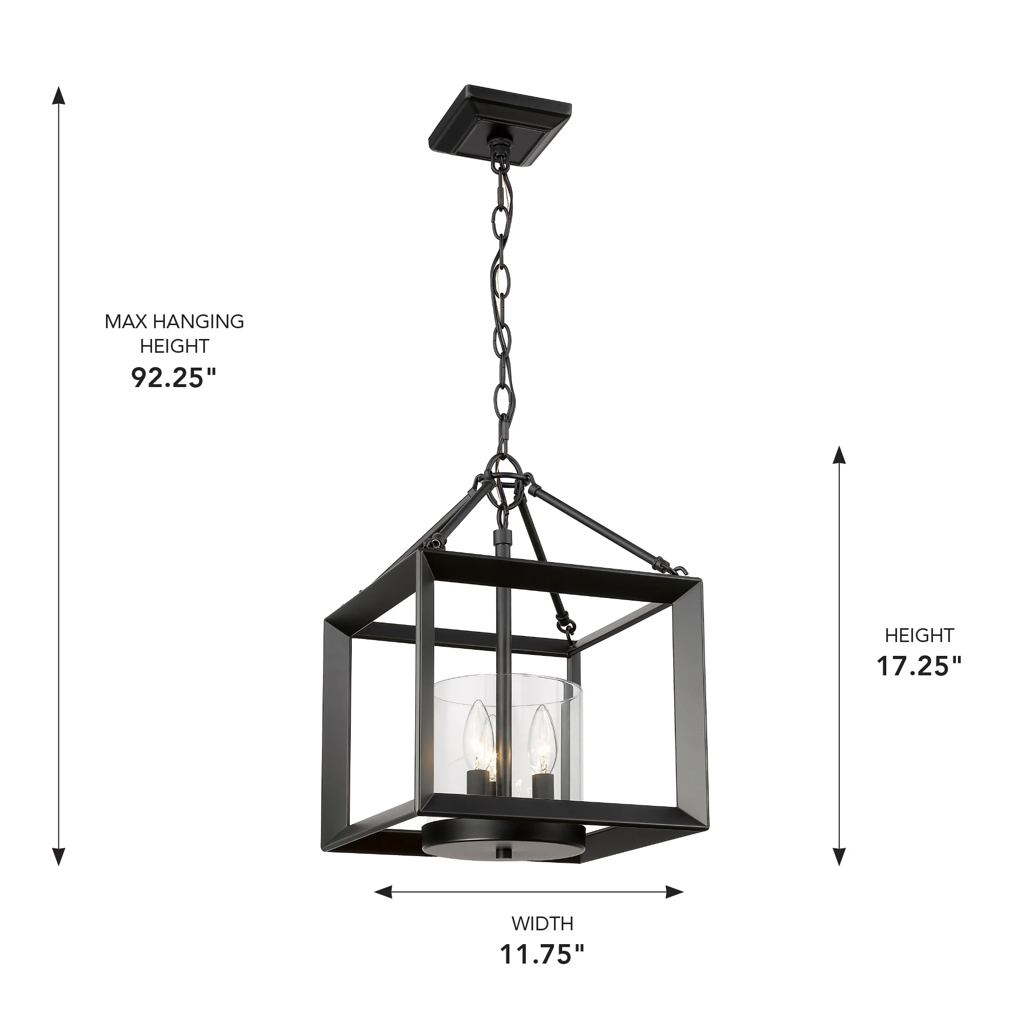 Smyth 3-light Chandelier in Matte Black - Image 4
