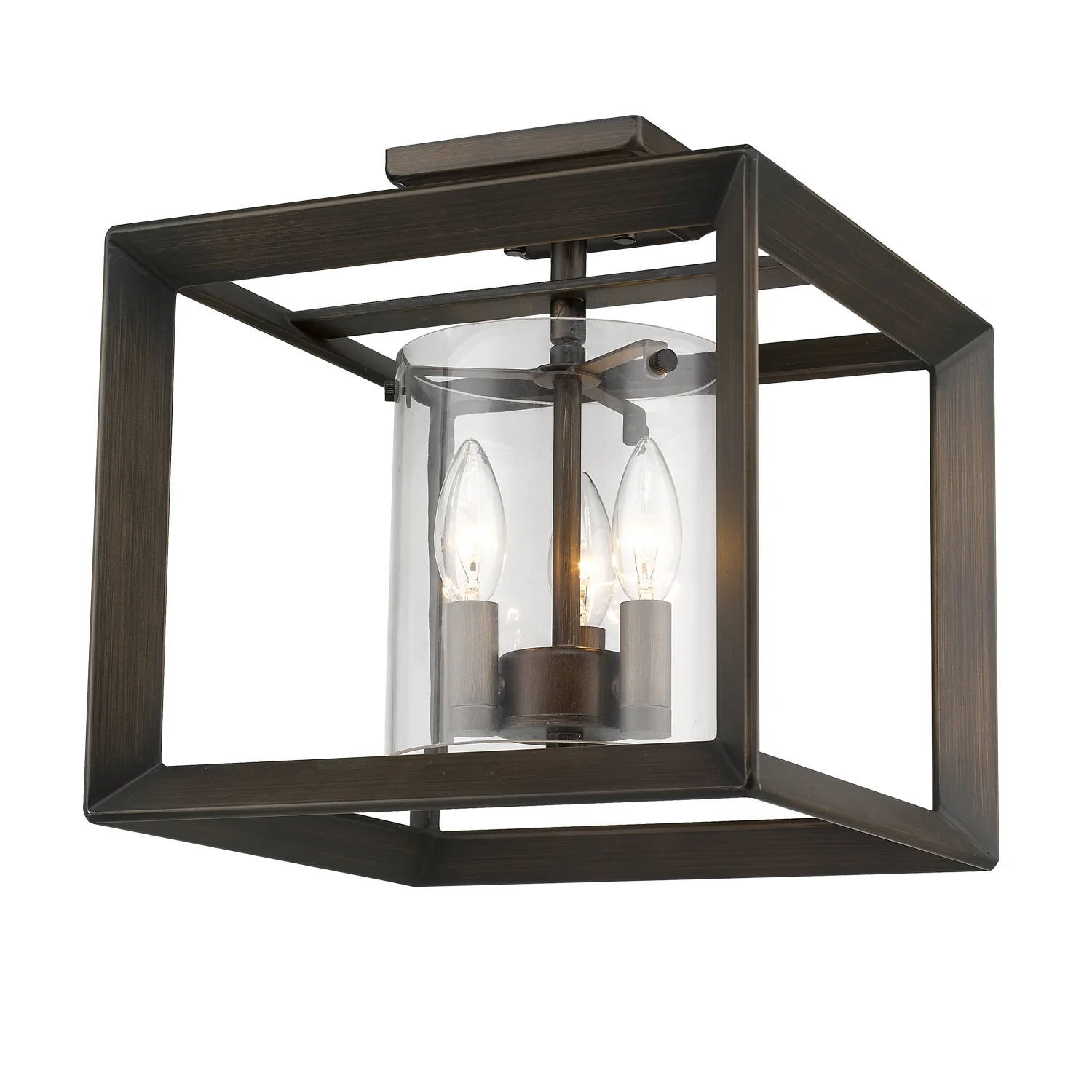 Smyth 3-light Semi-Flush Mount in Gunmetal Bronze