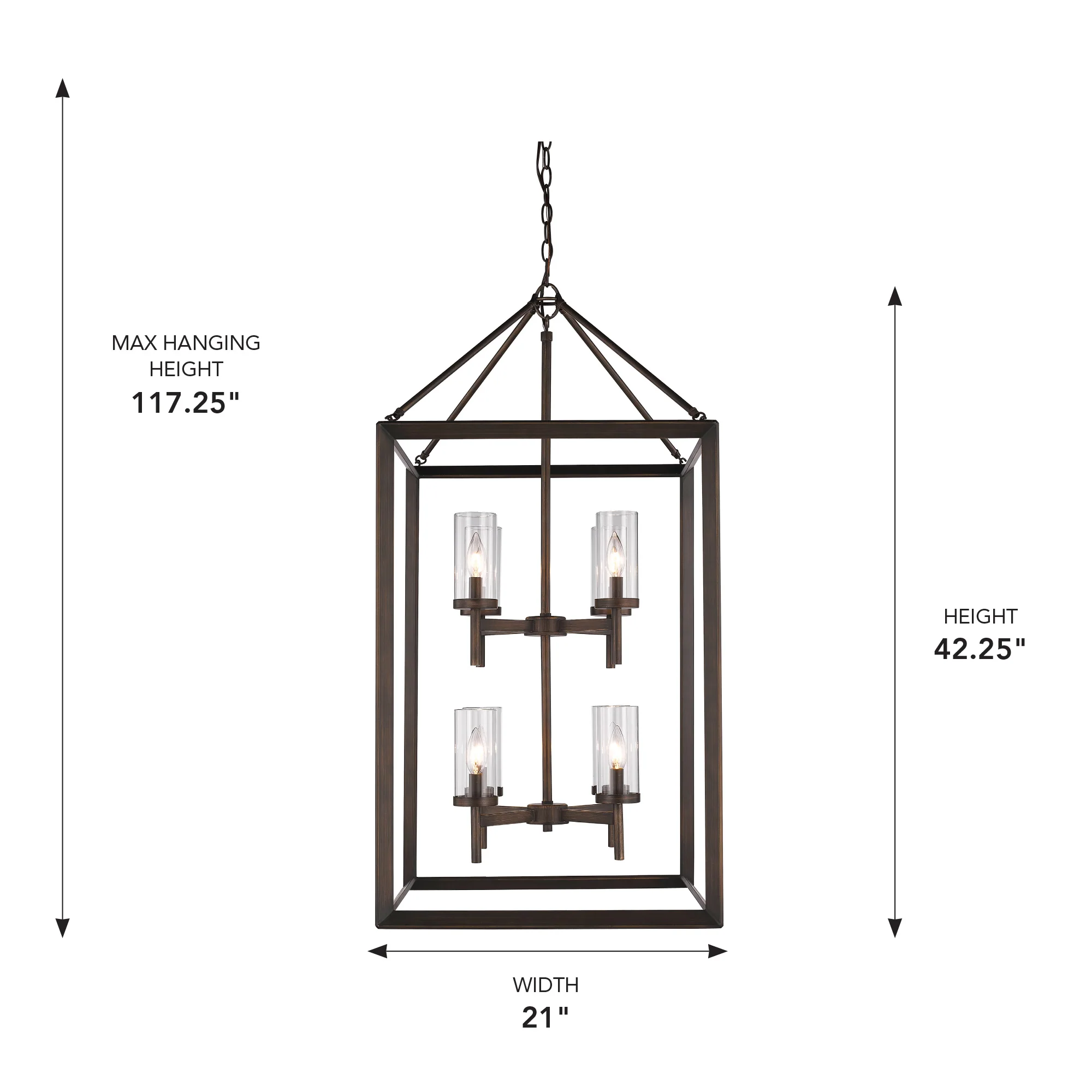Smyth 8-light Pendant in Gunmetal Bronze - Image 4