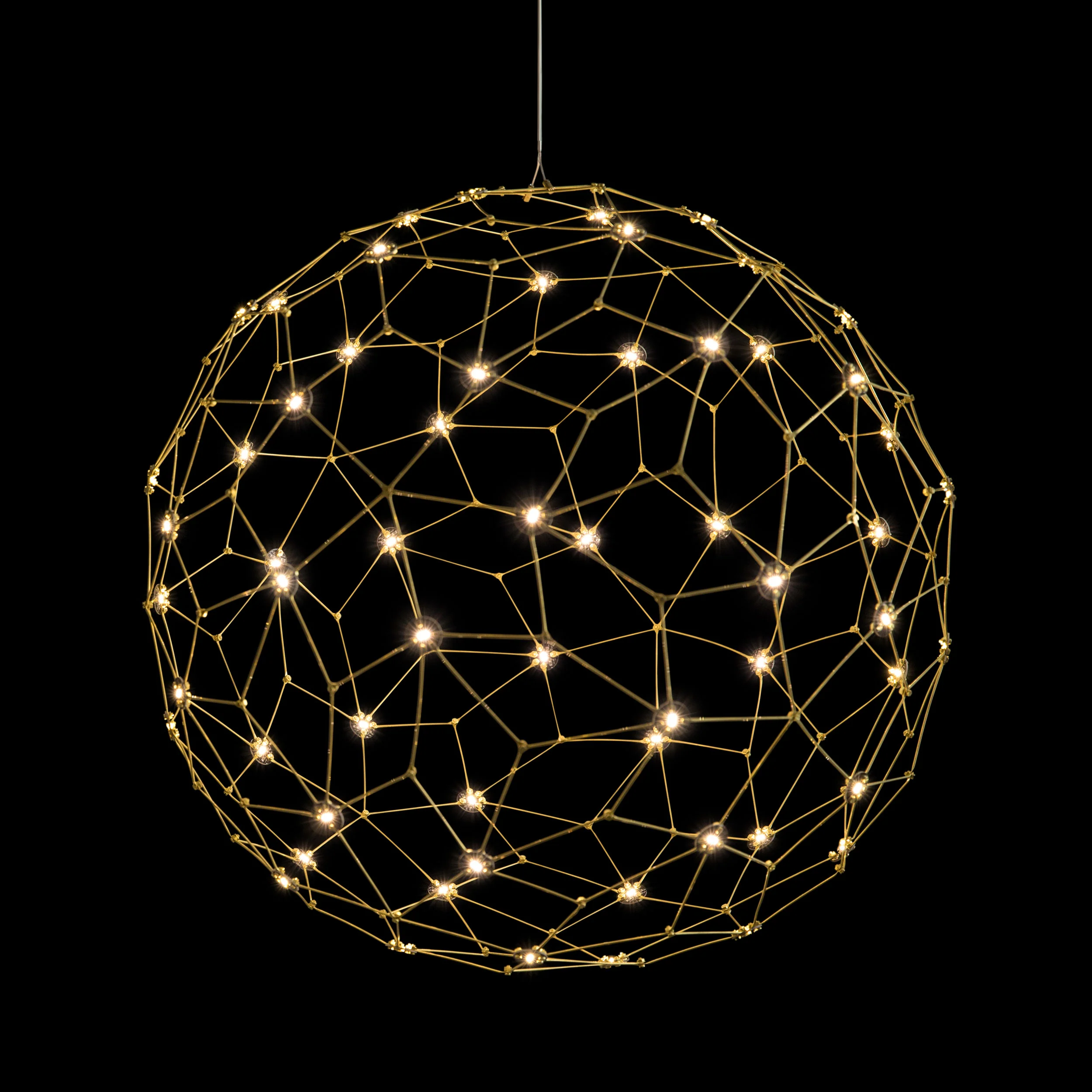 Spheris Integrated LED 32in Pendant in Natural Brass