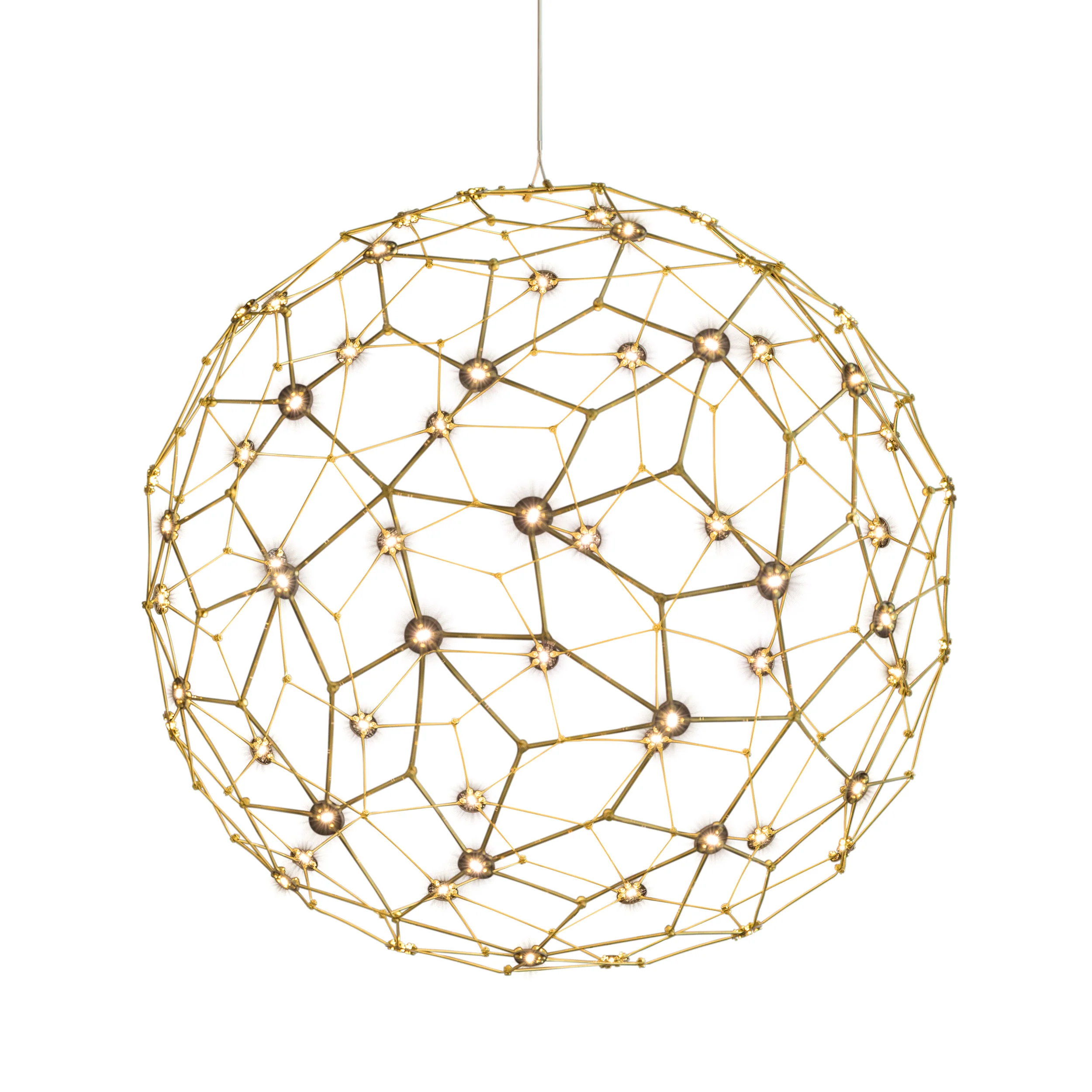 Spheris Integrated LED 32in Pendant in Natural Brass - Image 2
