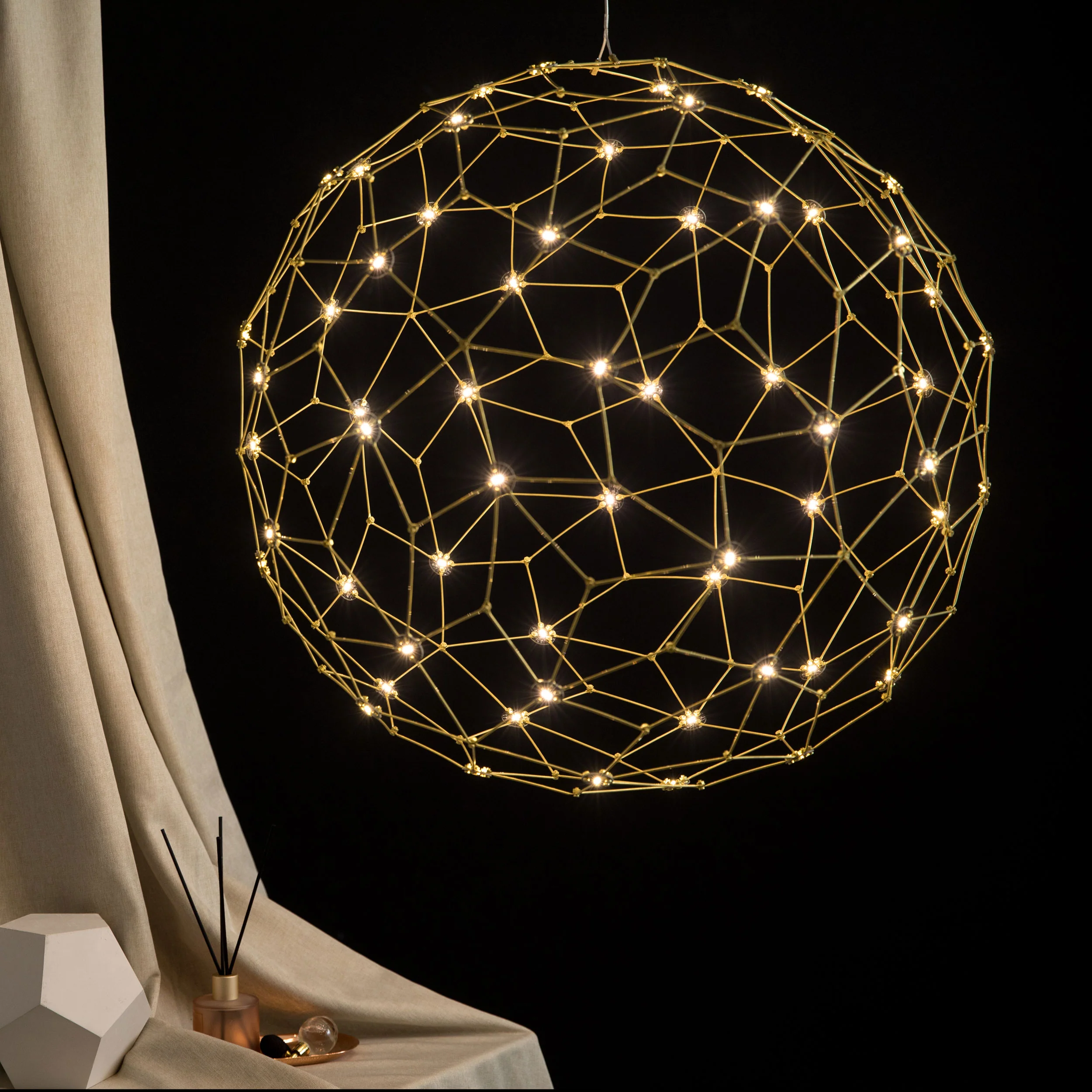 Spheris Integrated LED 32in Pendant in Natural Brass - Image 4