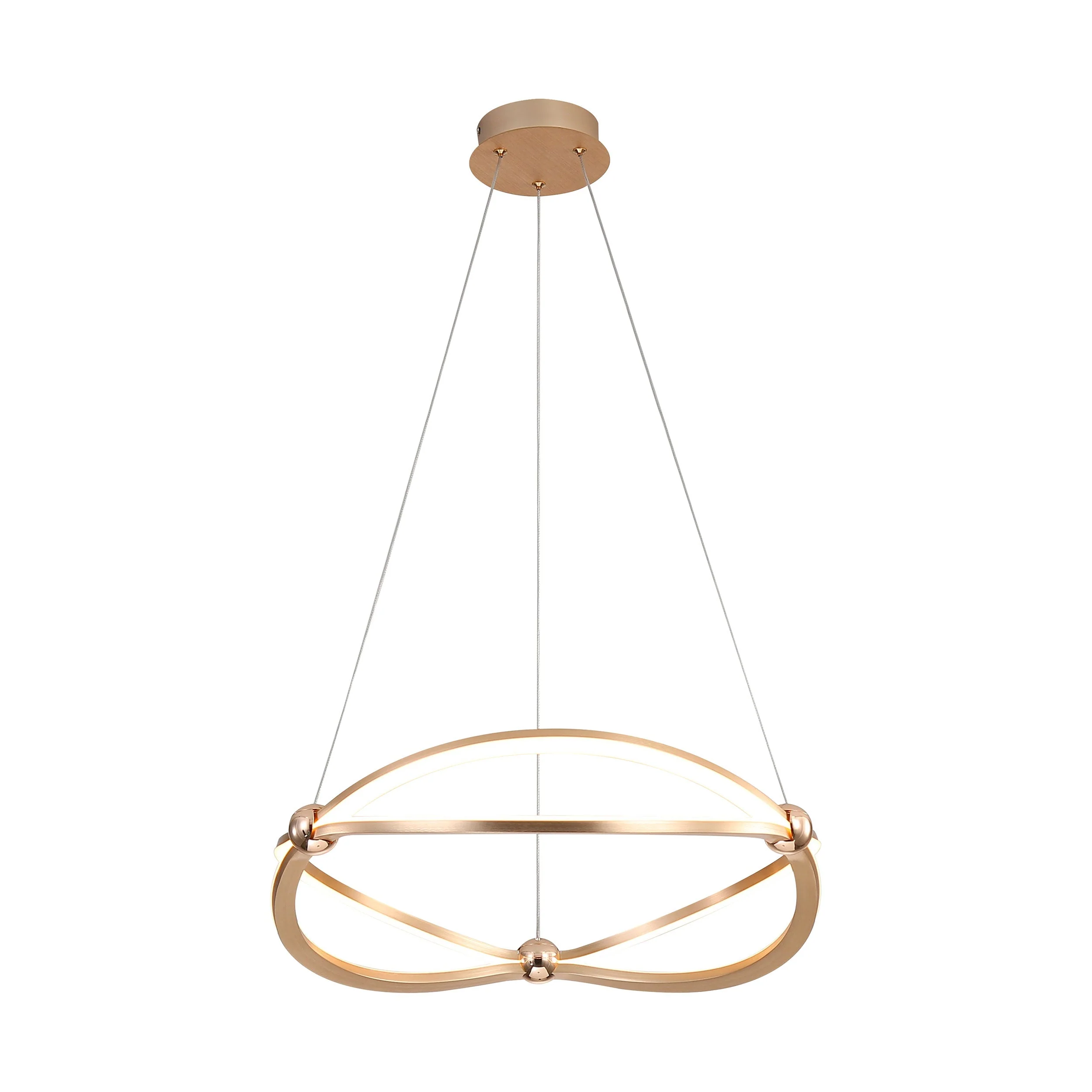 Spirale Integrated LED 19in Chandelier in Anodized Gold - Image 3