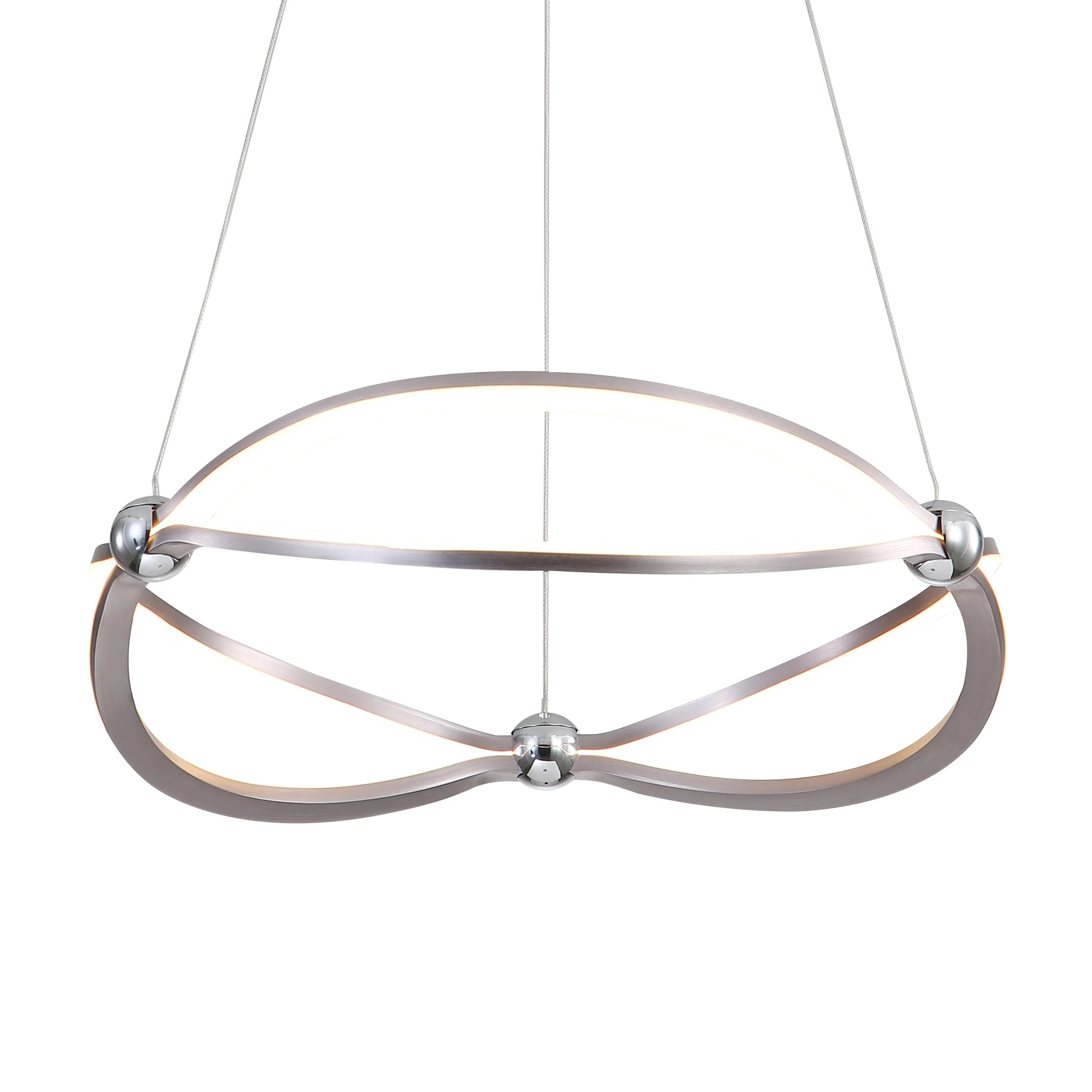 Spirale Integrated LED 19in Chandelier in Satin Nickel
