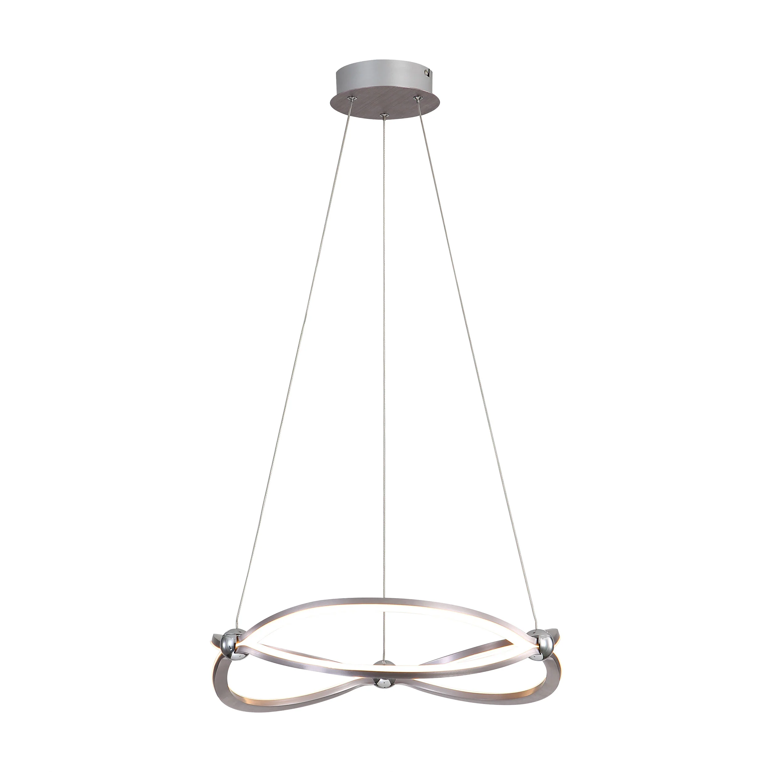 Spirale Integrated LED 19in Chandelier in Satin Nickel - Image 2