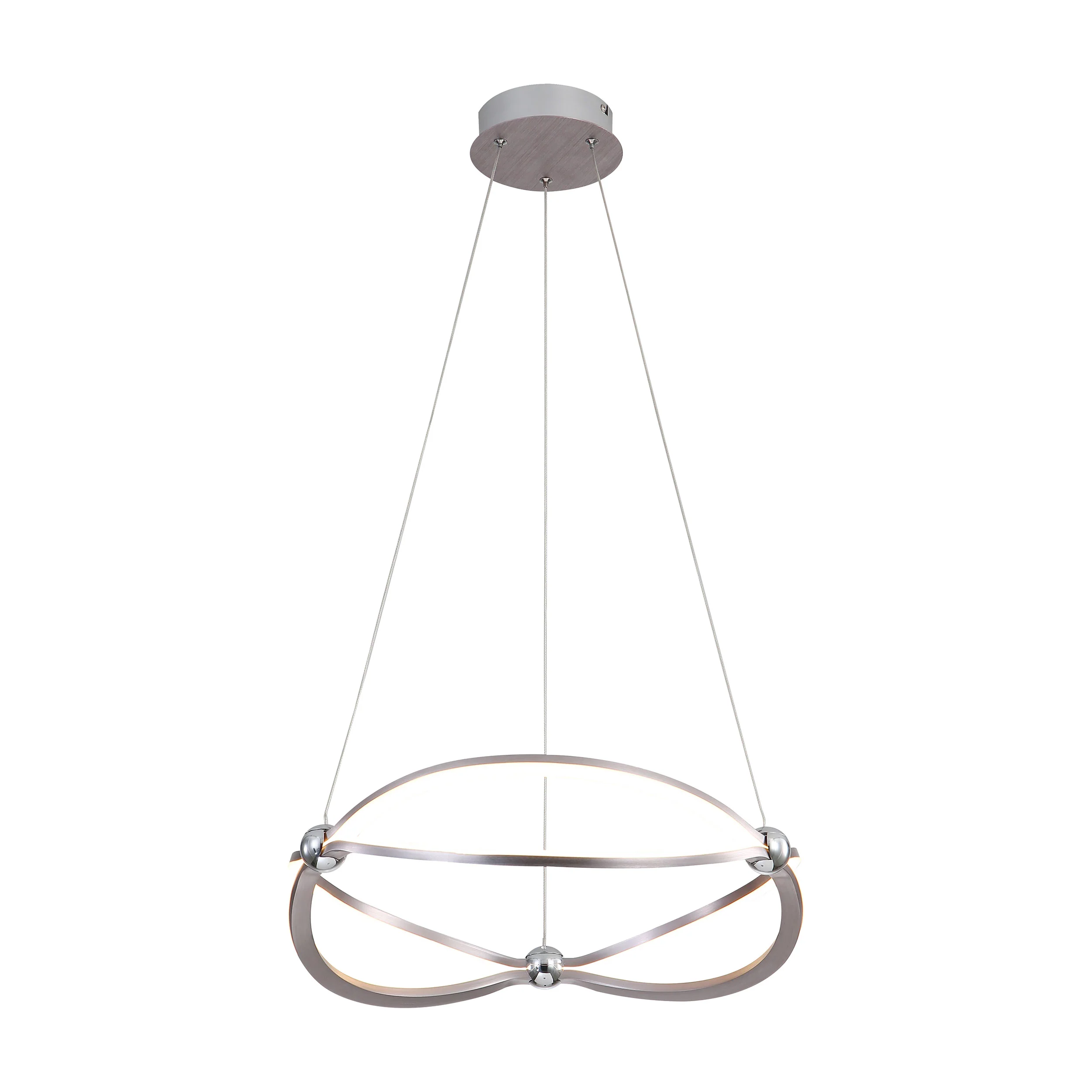 Spirale Integrated LED 19in Chandelier in Satin Nickel - Image 3