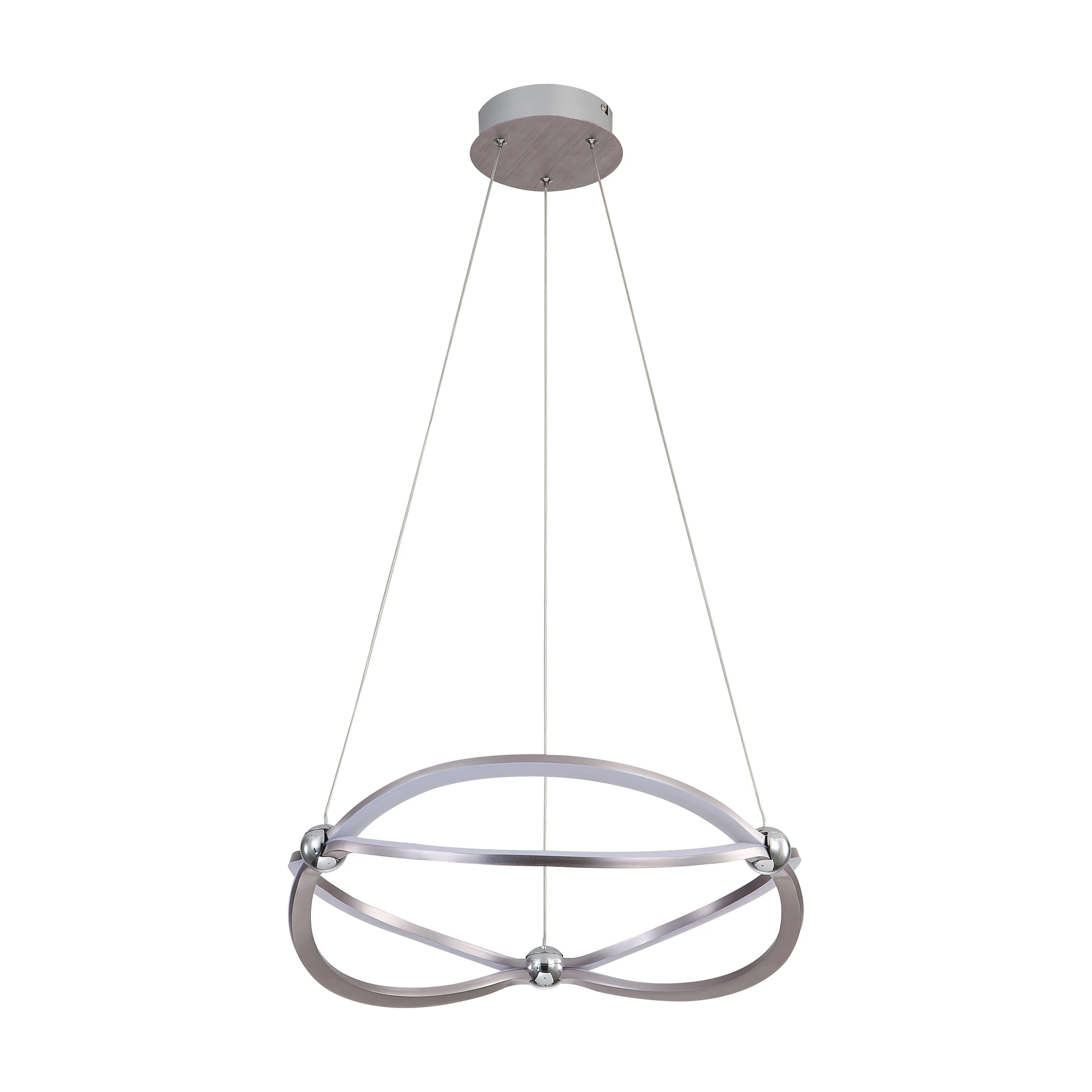 Spirale Integrated LED 19in Chandelier in Satin Nickel - Image 4