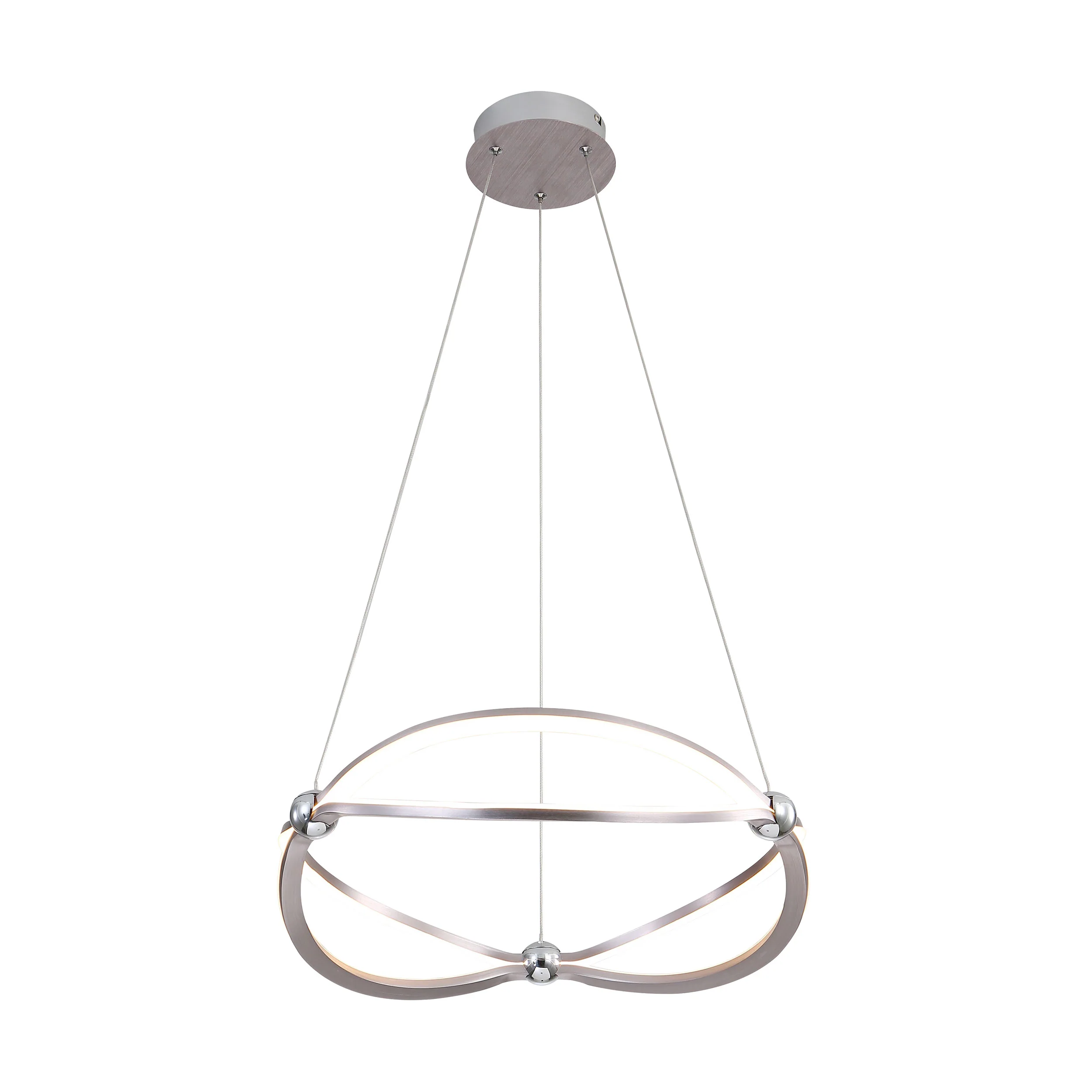 Spirale Integrated LED 19in Chandelier in Satin Nickel - Image 5