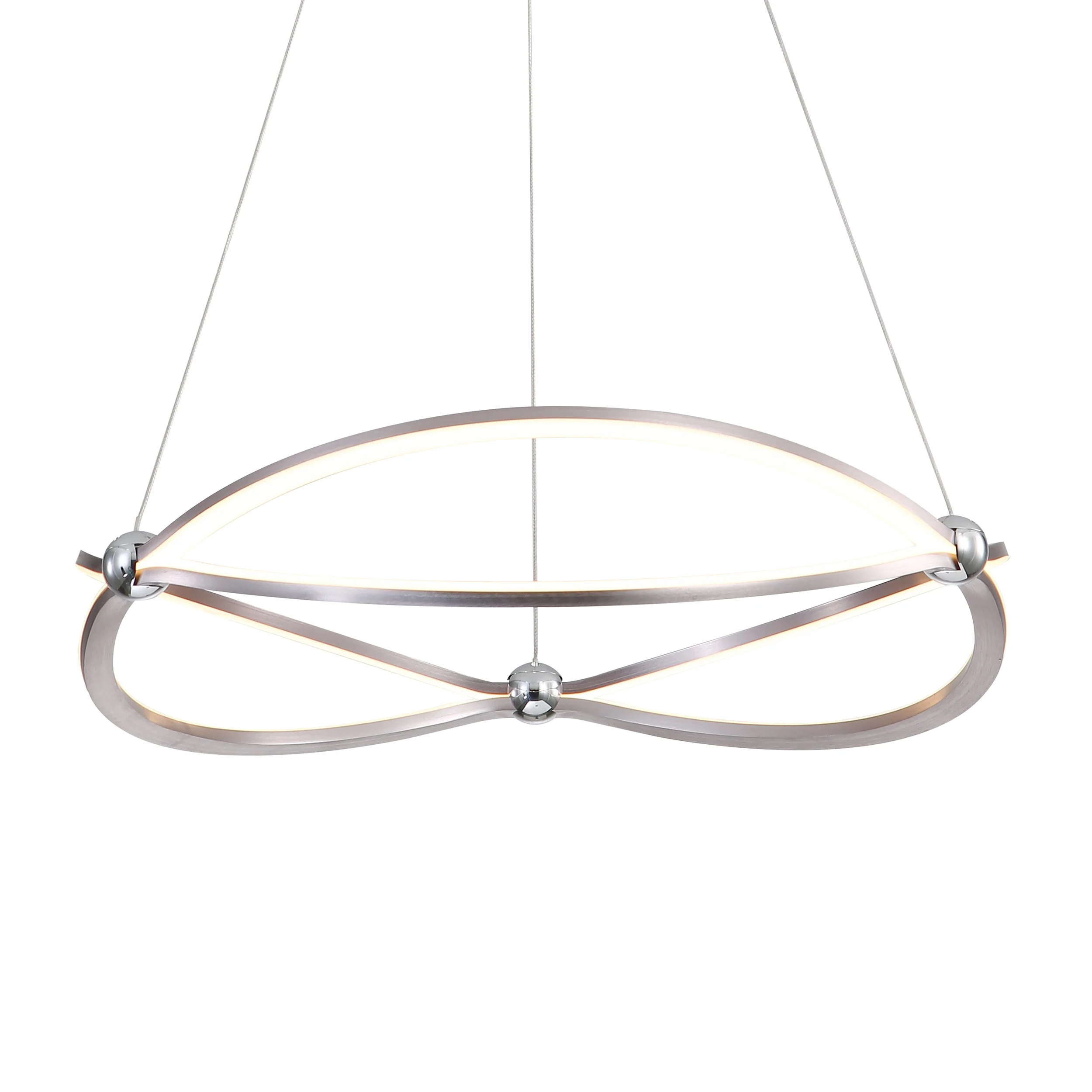 Spirale Integrated LED 24in Chandelier in Satin Nickel