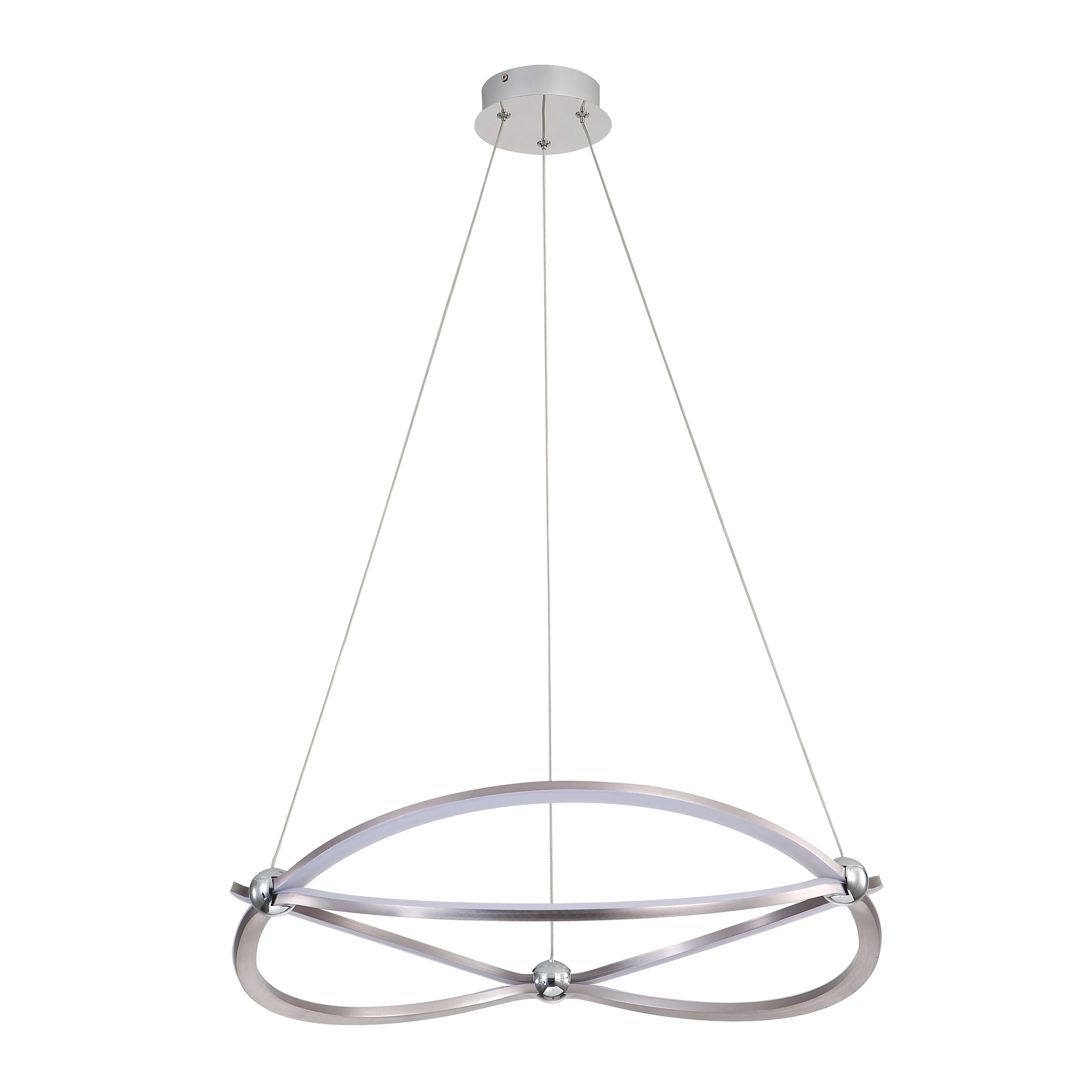 Spirale Integrated LED 24in Chandelier in Satin Nickel - Image 2