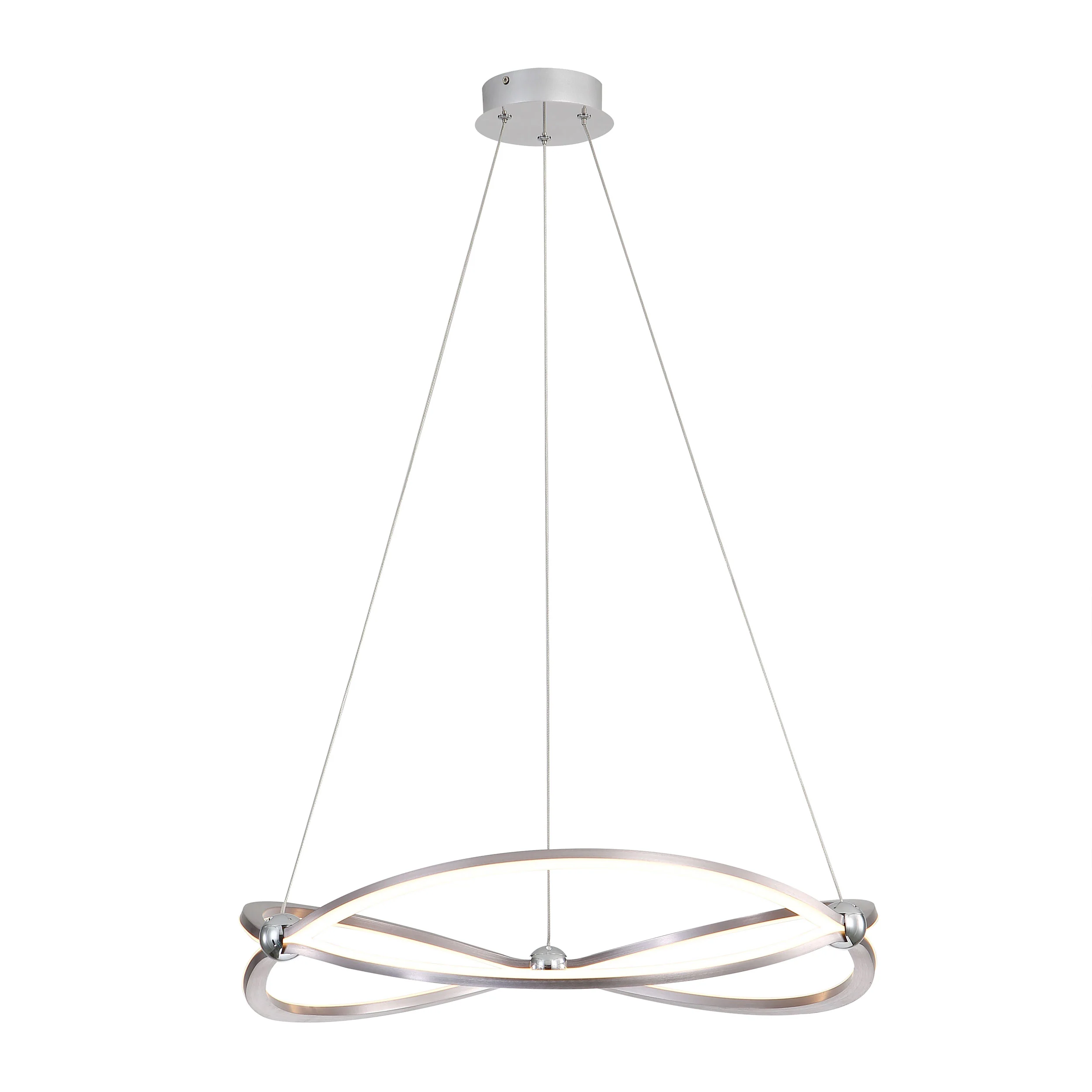 Spirale Integrated LED 24in Chandelier in Satin Nickel - Image 3