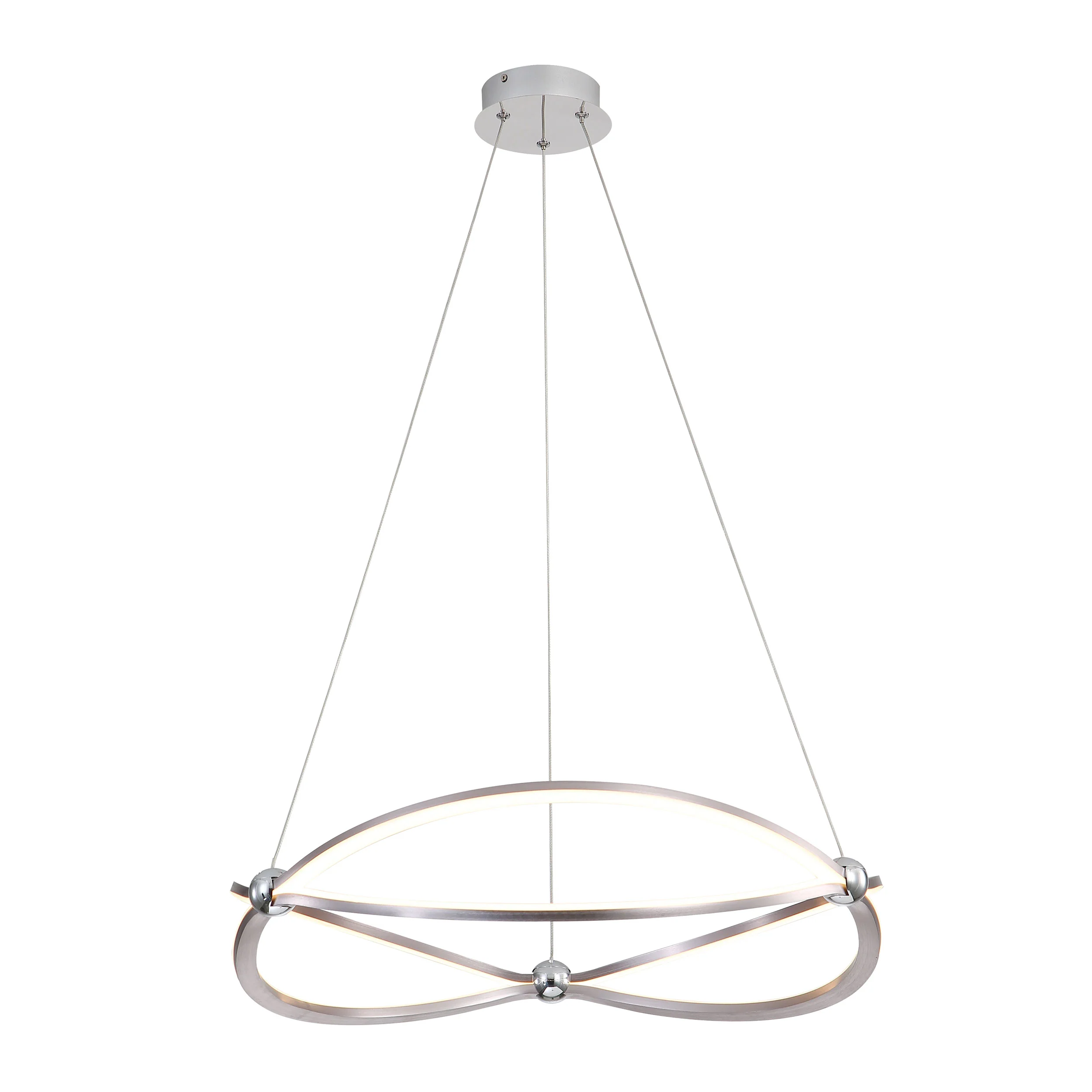 Spirale Integrated LED 24in Chandelier in Satin Nickel - Image 4
