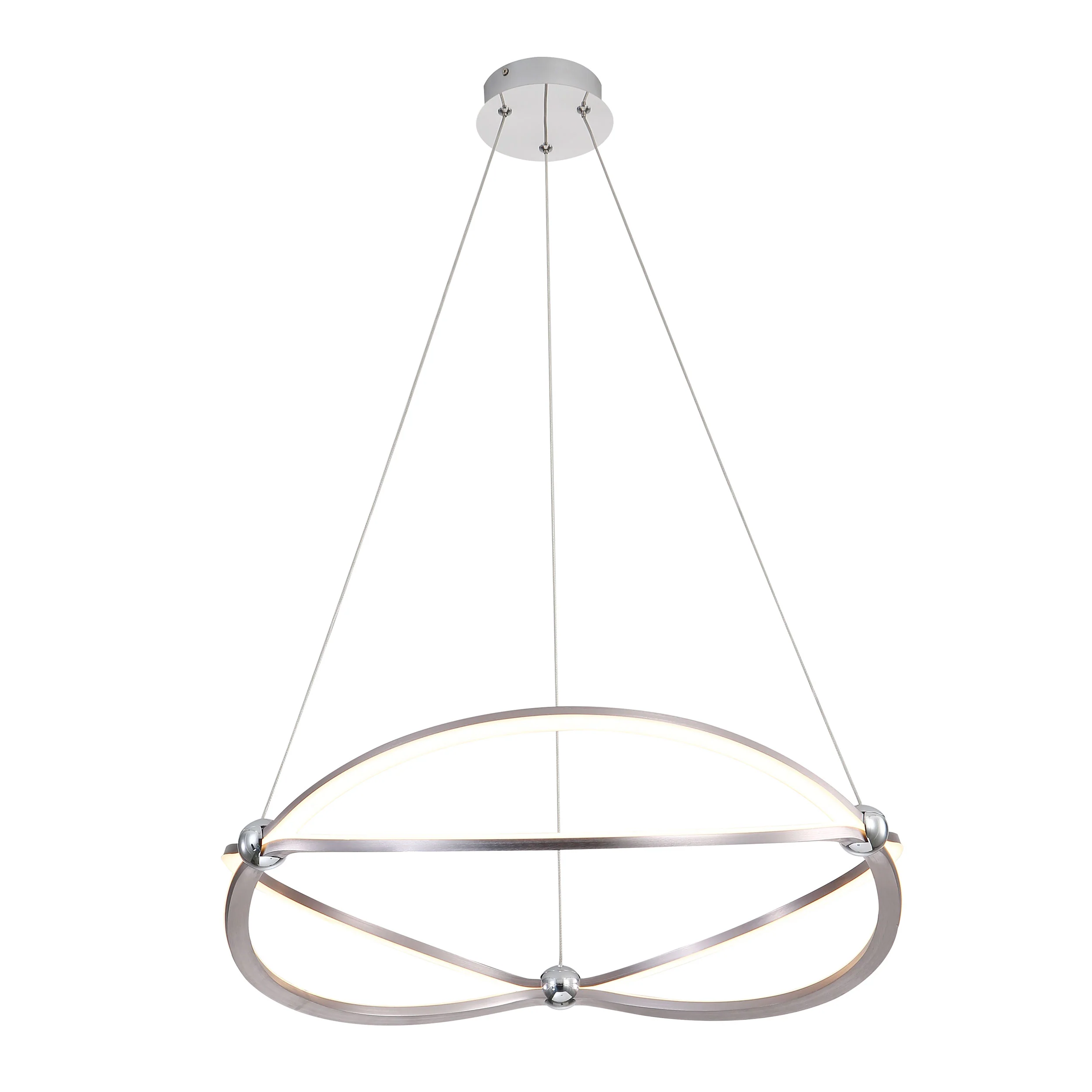 Spirale Integrated LED 24in Chandelier in Satin Nickel - Image 5