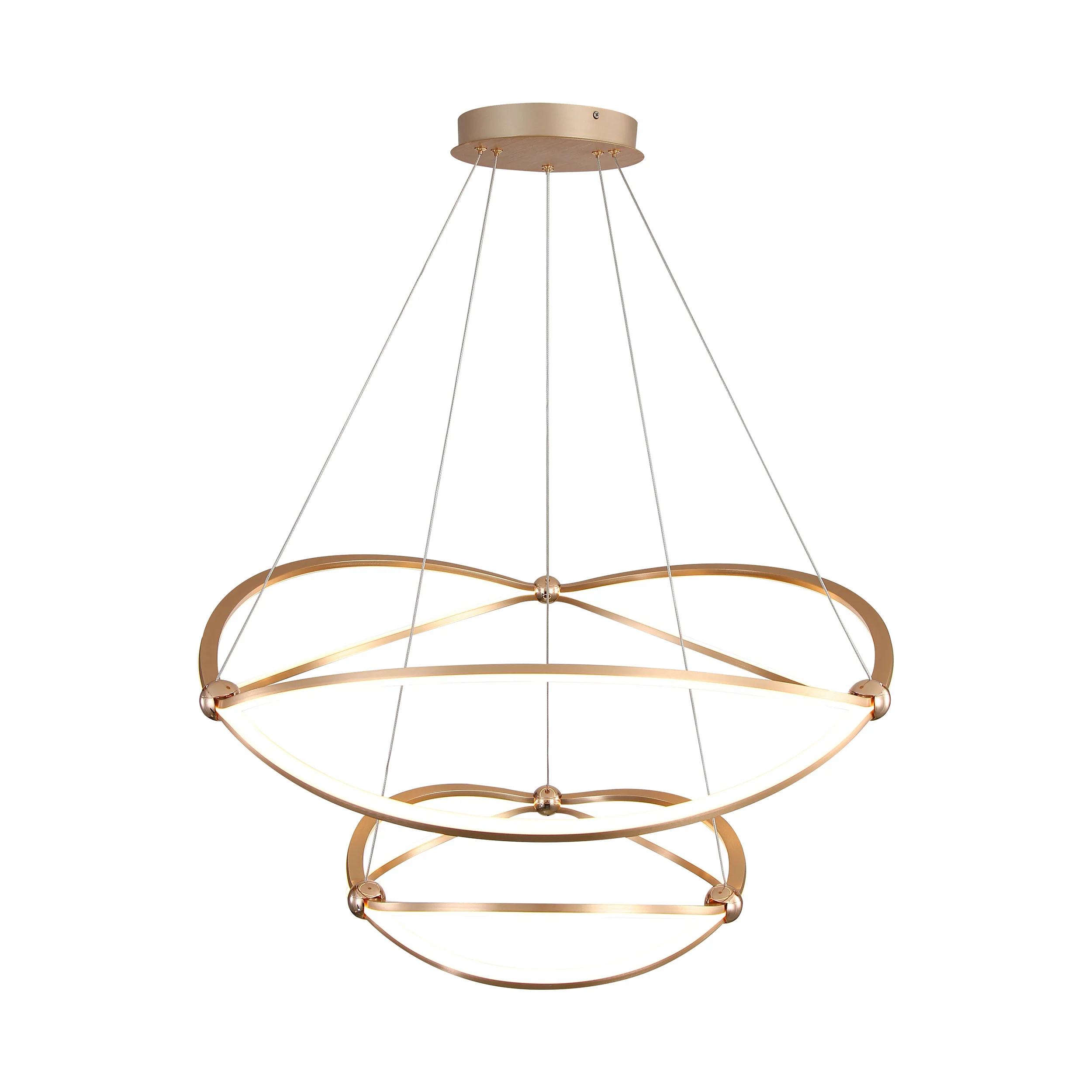 Spirale Integrated LED Two-Tier 32in Chandelier in Anodized Gold - Image 5