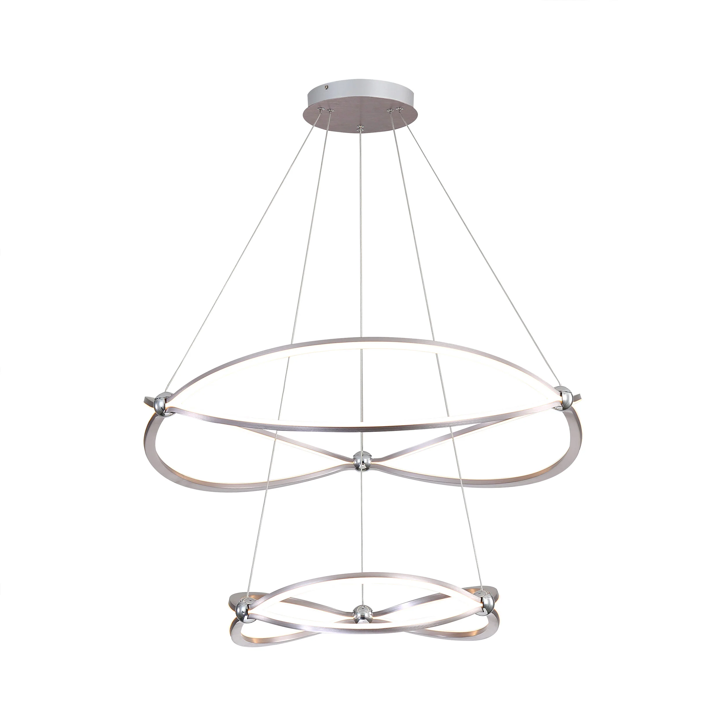 Spirale Integrated LED Two-tier 32in Chandelier in Satin Nickel - Image 10