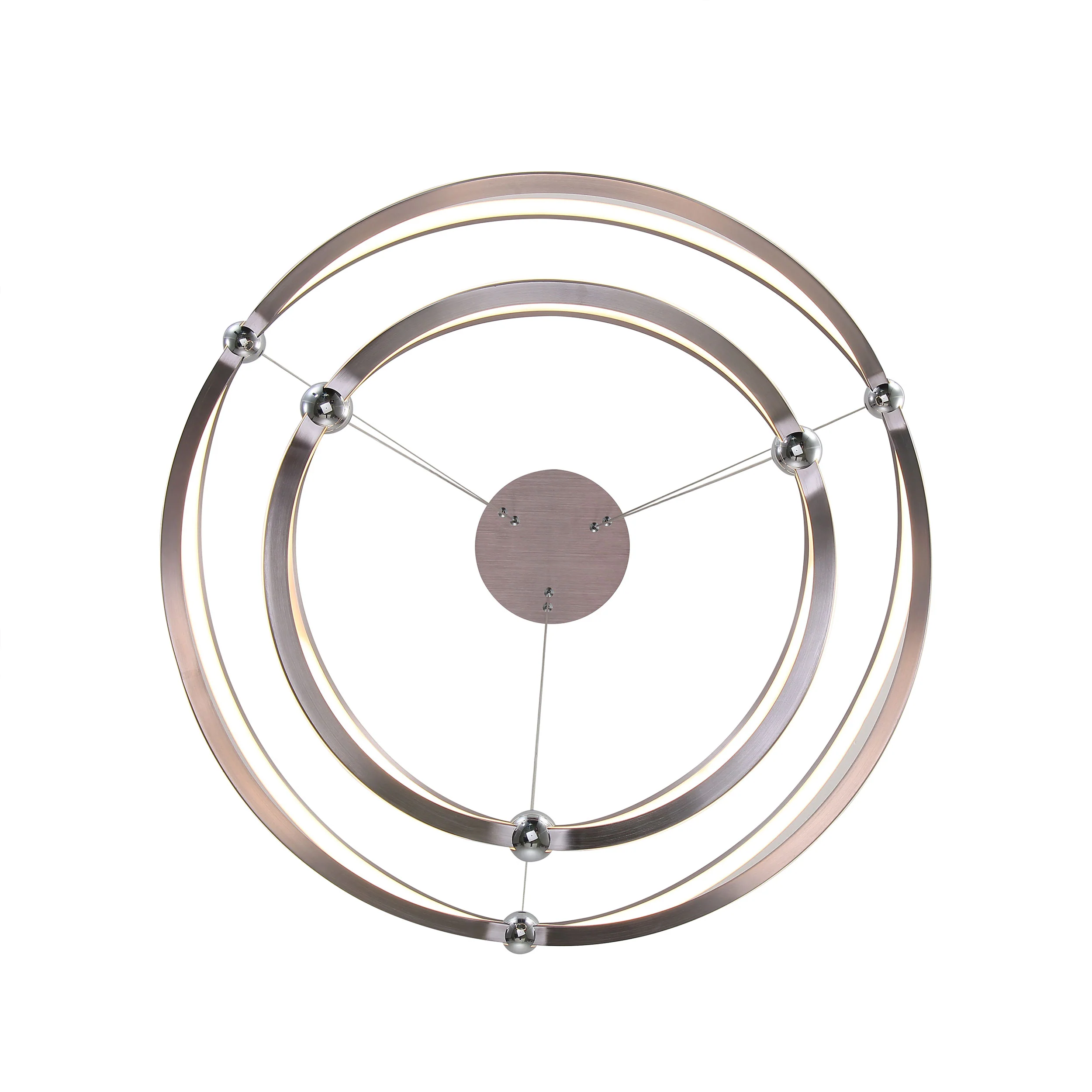 Spirale Integrated LED Two-tier 32in Chandelier in Satin Nickel - Image 8