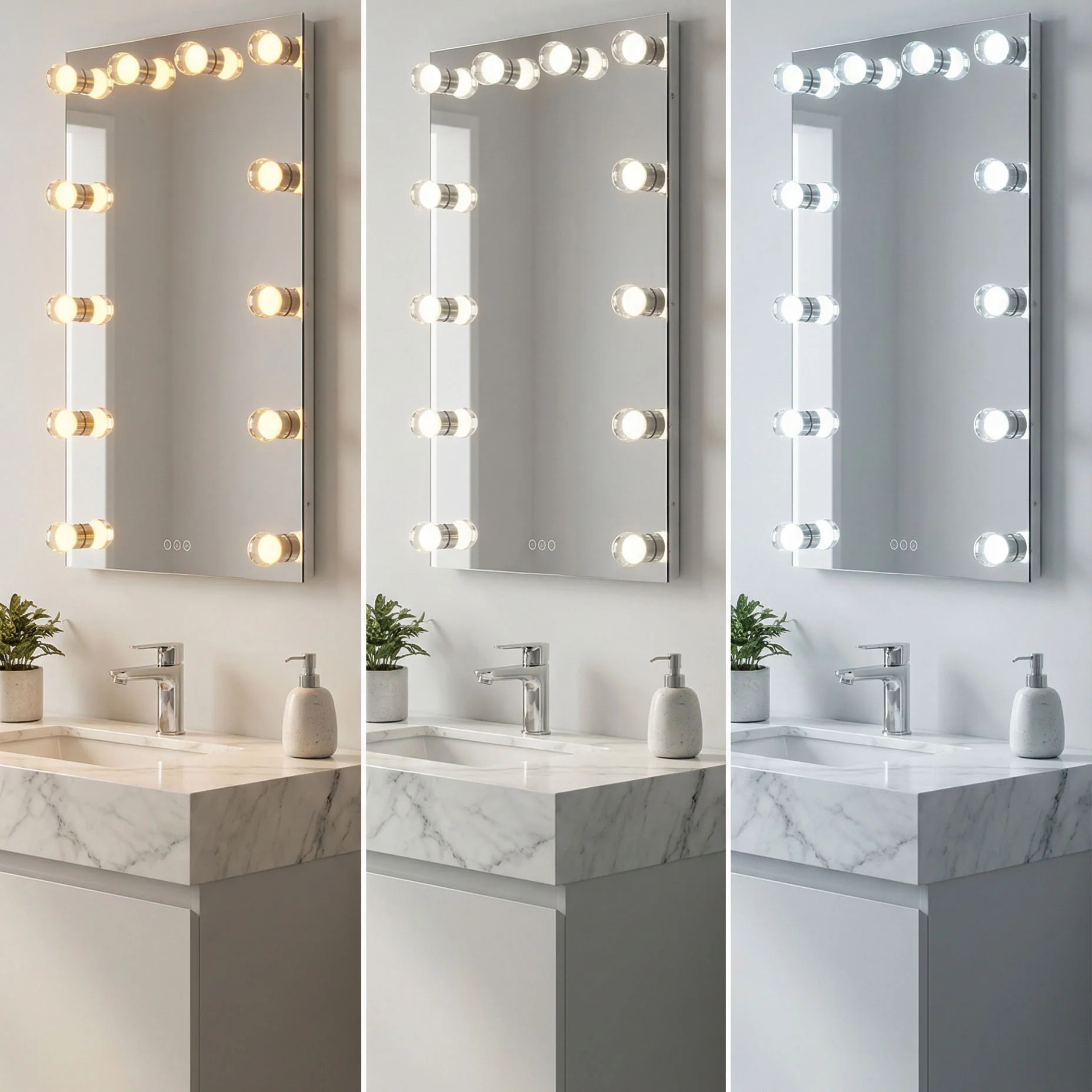 Starlight LED 24in Mirror with Clear Acrylic Globe Diffusers - Image 8