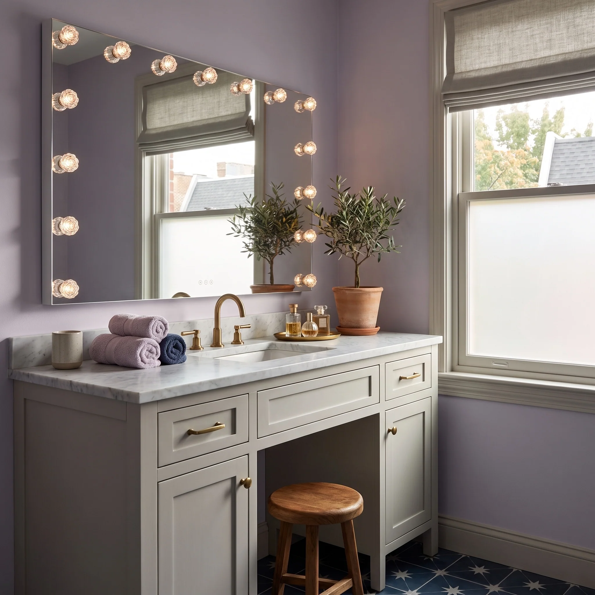 Starlight LED 48in Mirror with Glass Rose Diffusers