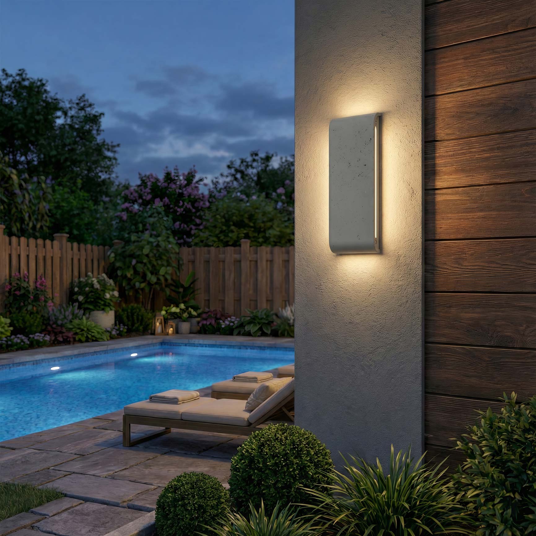 Stela Integrated LED 16in Outdoor Wall in Gray Travertine - Image 8