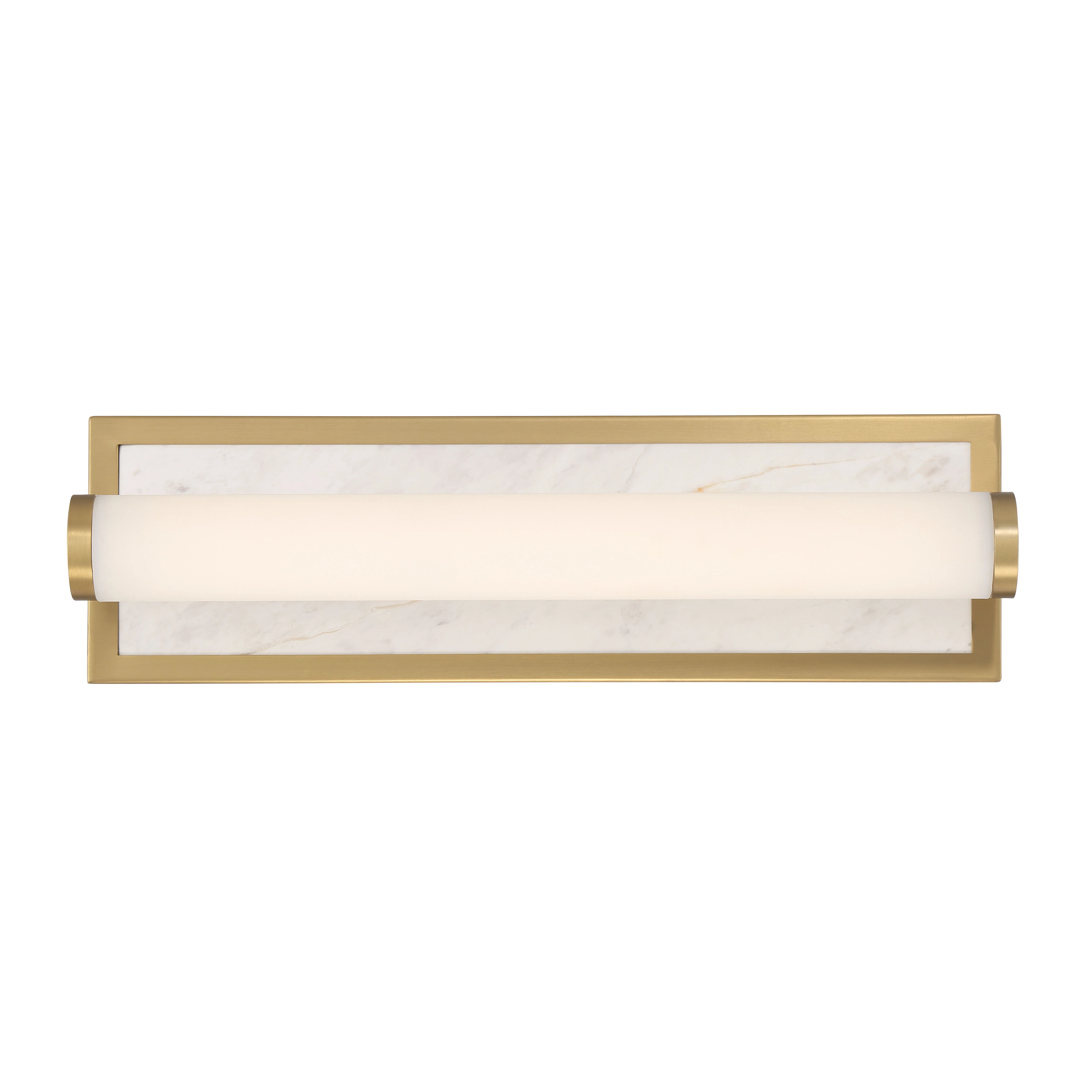 Stratum Integrated LED 18in Vanity in Brushed Champagne Brass with Jazz White Marble - Image 3