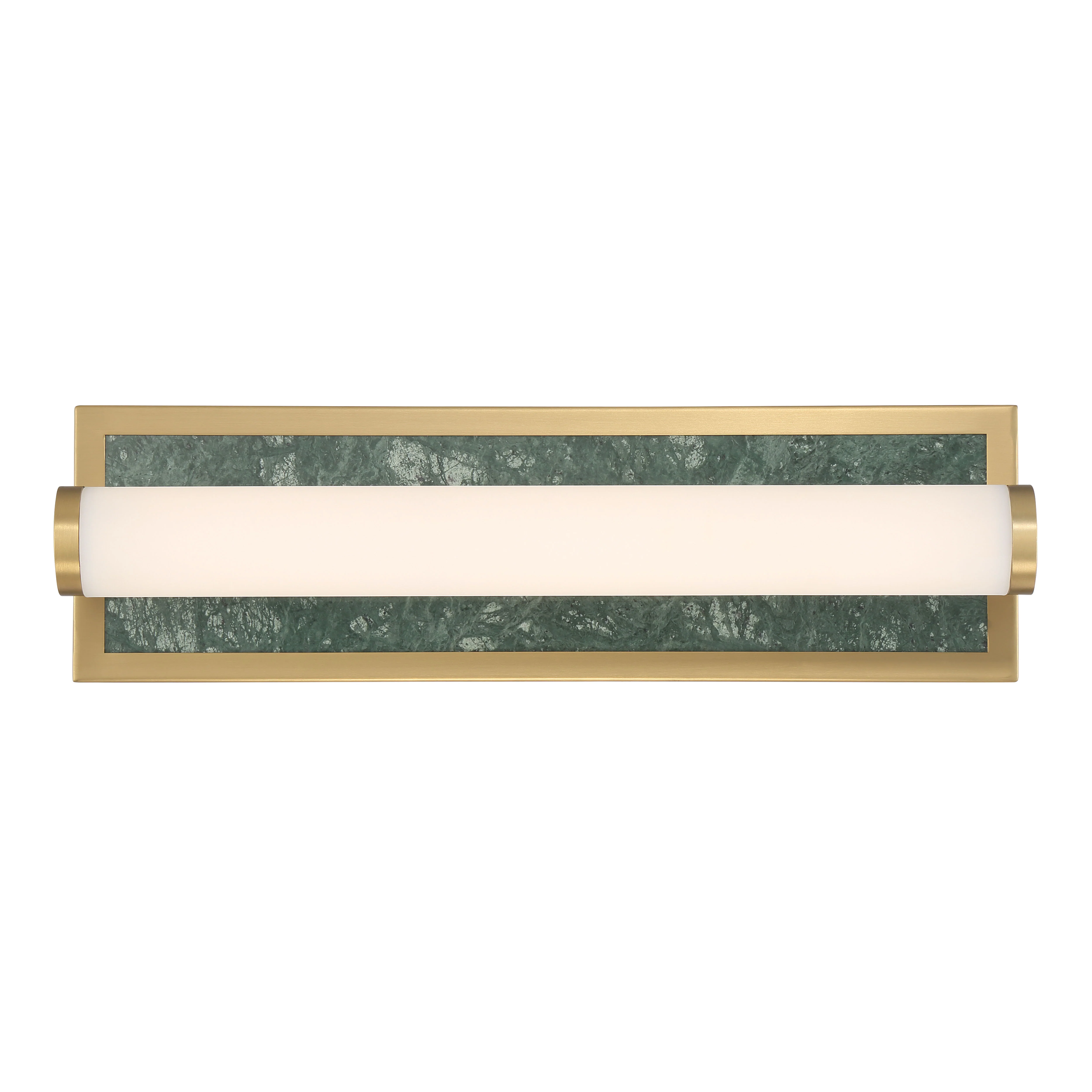 Stratum Integrated LED 18in Vanity in Brushed Champagne Brass with Persian Green Marble - Image 3