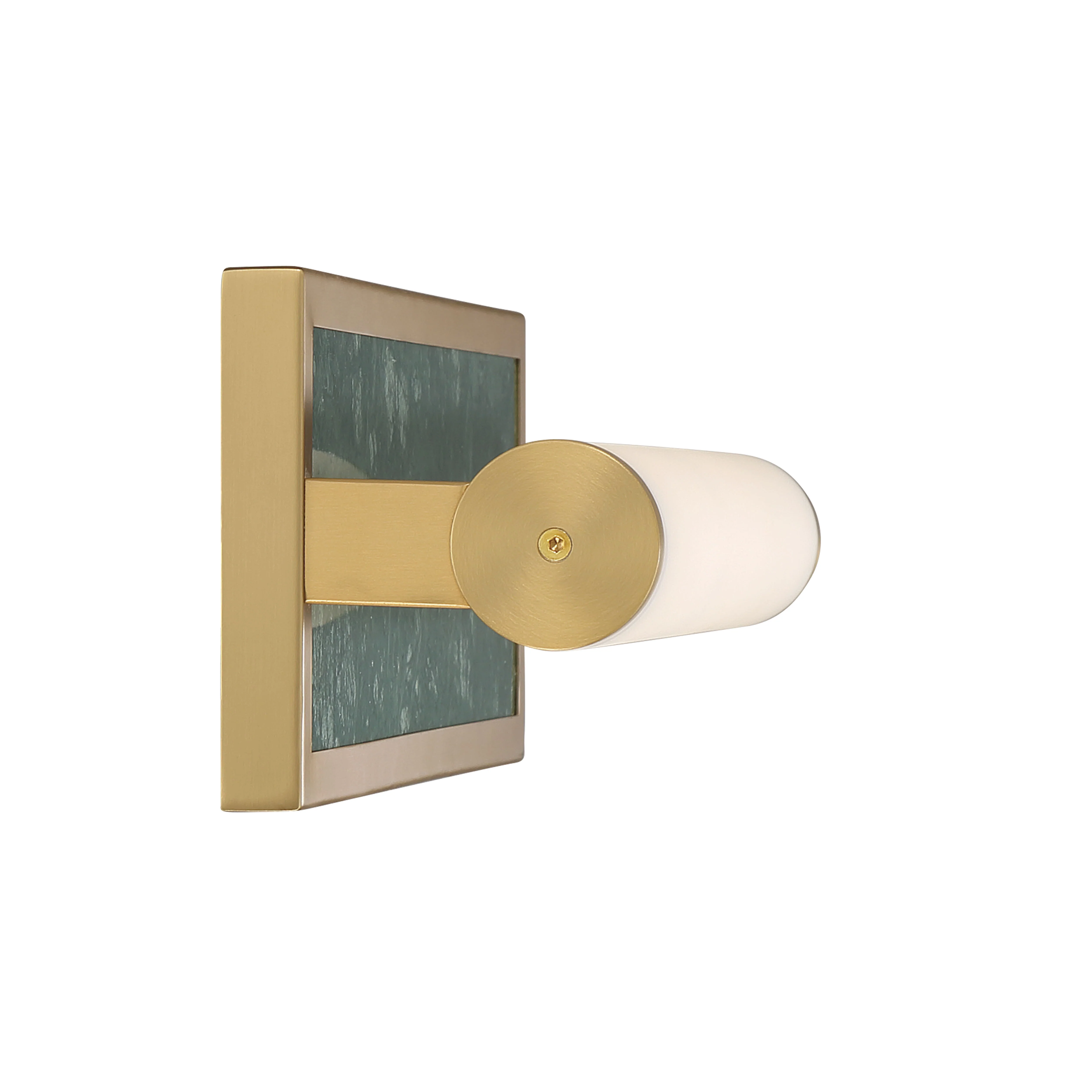 Stratum Integrated LED 18in Vanity in Brushed Champagne Brass with Persian Green Marble - Image 4