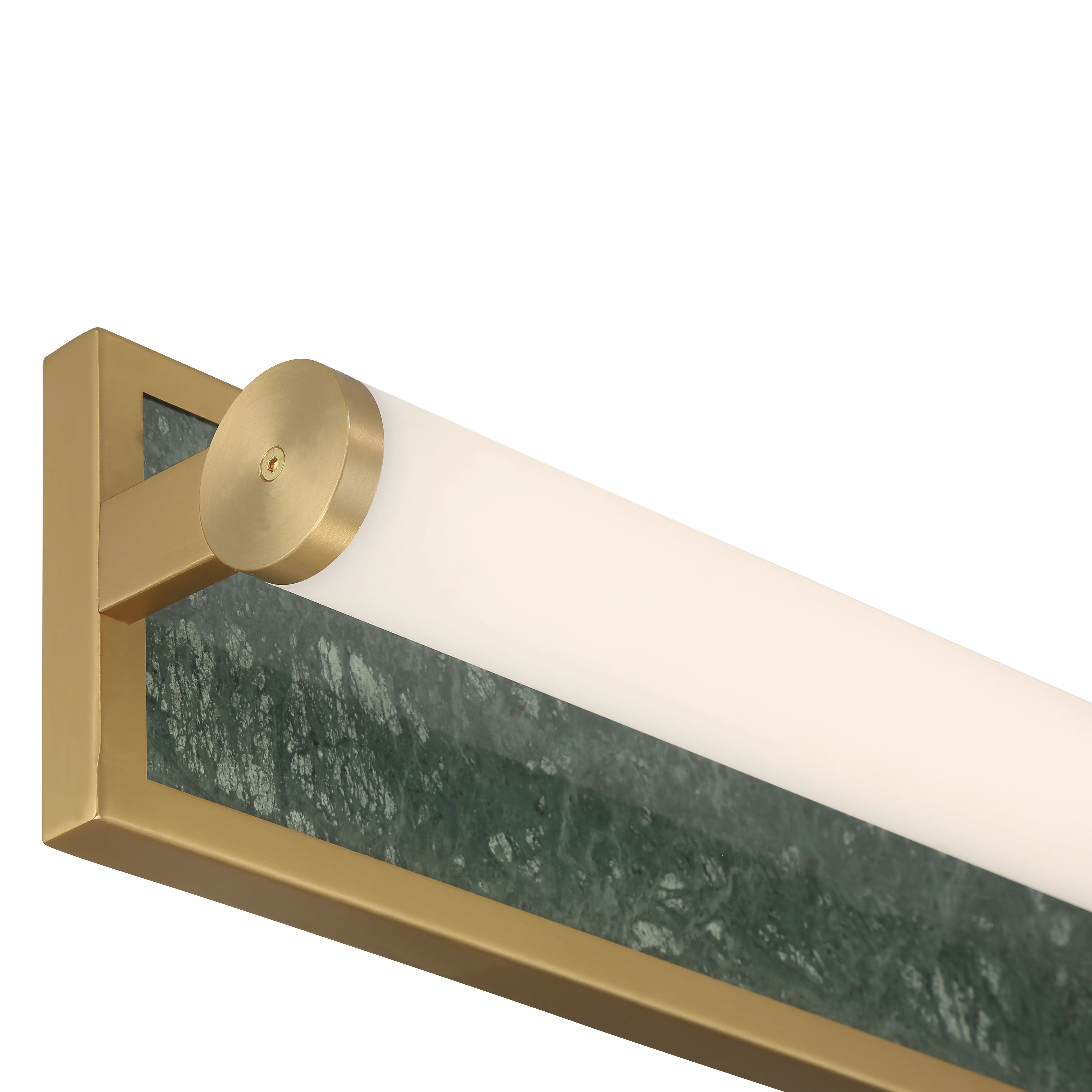 Stratum Integrated LED 18in Vanity in Brushed Champagne Brass with Persian Green Marble - Image 7