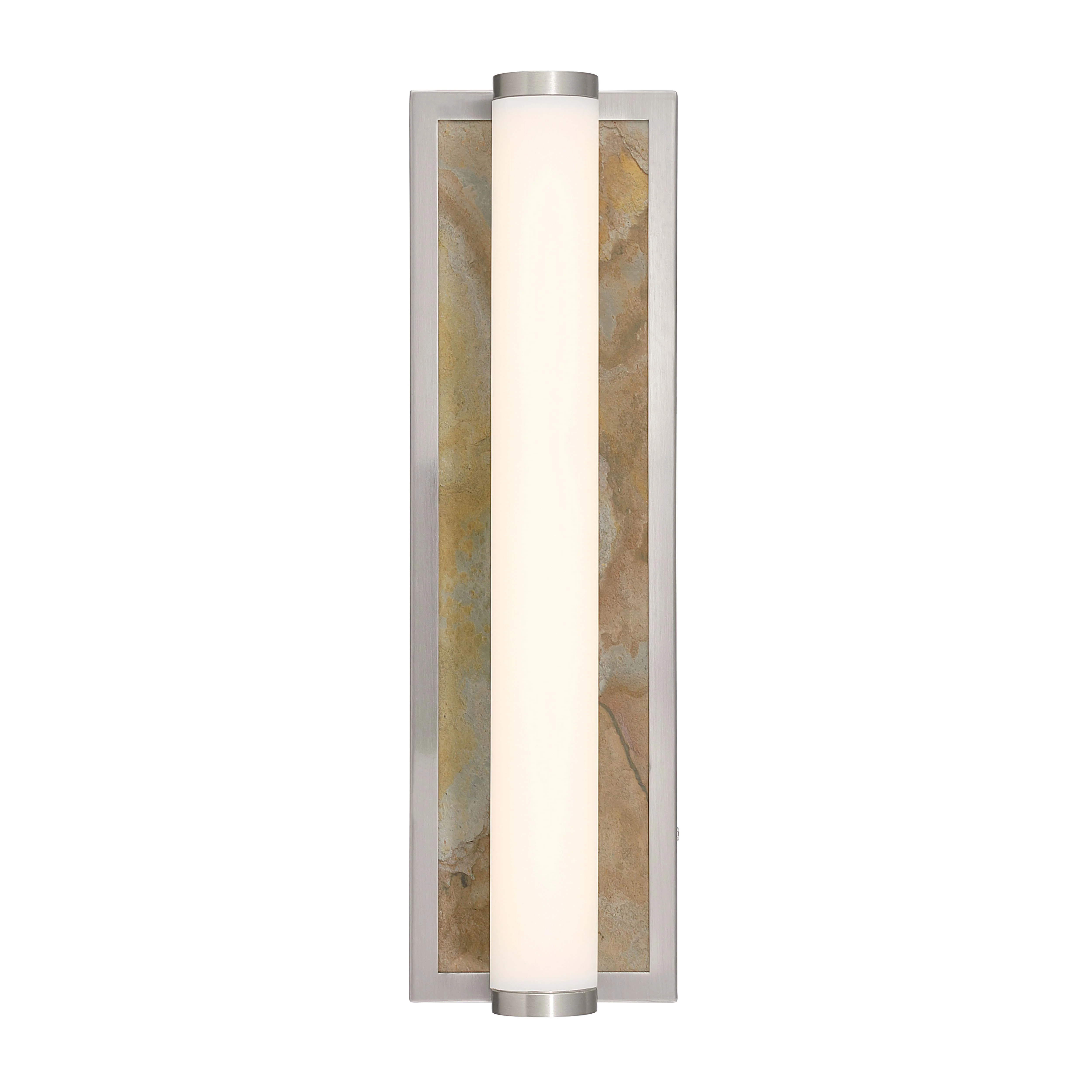 Stratum Integrated LED 18in Vanity in Brushed Nickel with Moon Rock Slate - Image 6