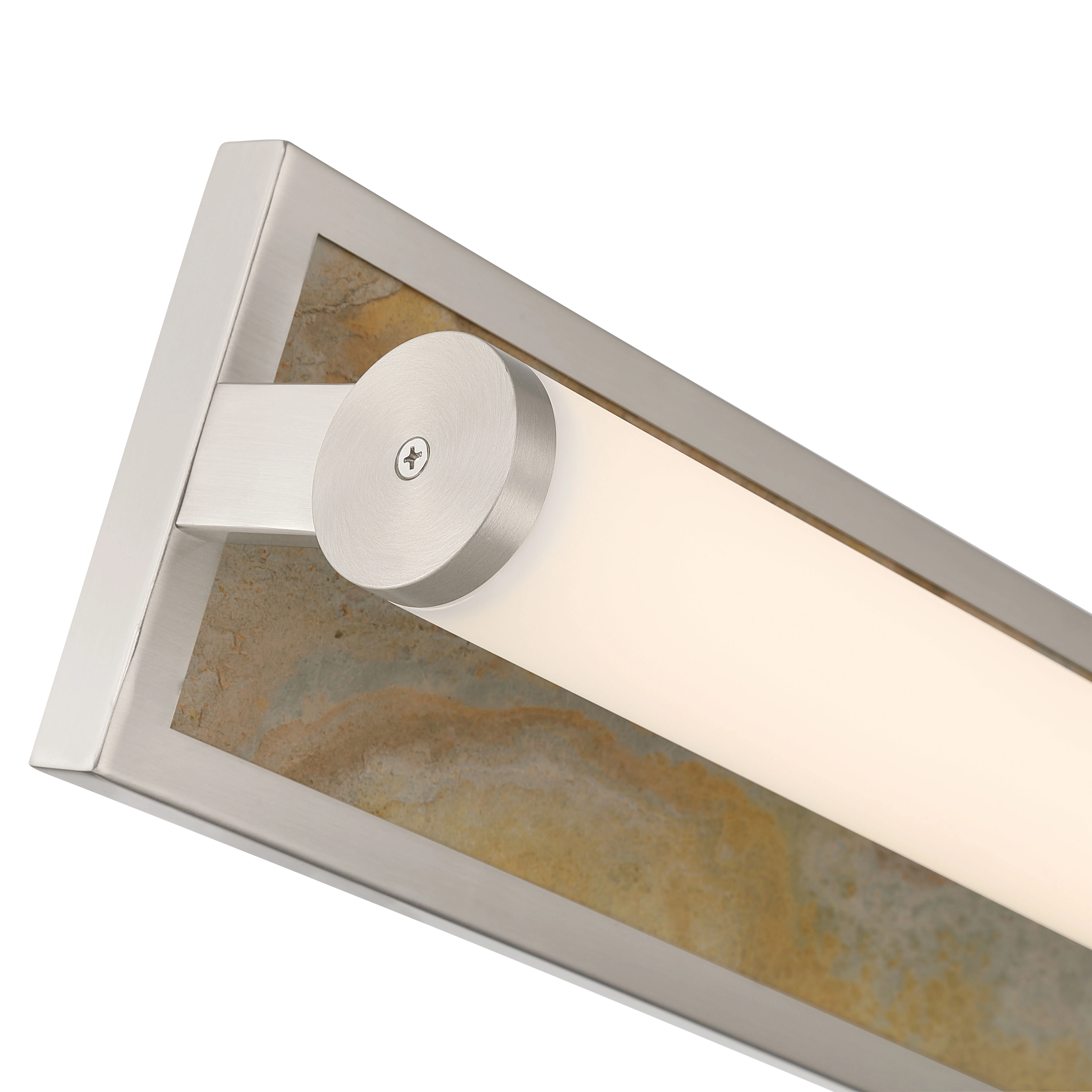 Stratum Integrated LED 18in Vanity in Brushed Nickel with Moon Rock Slate - Image 7