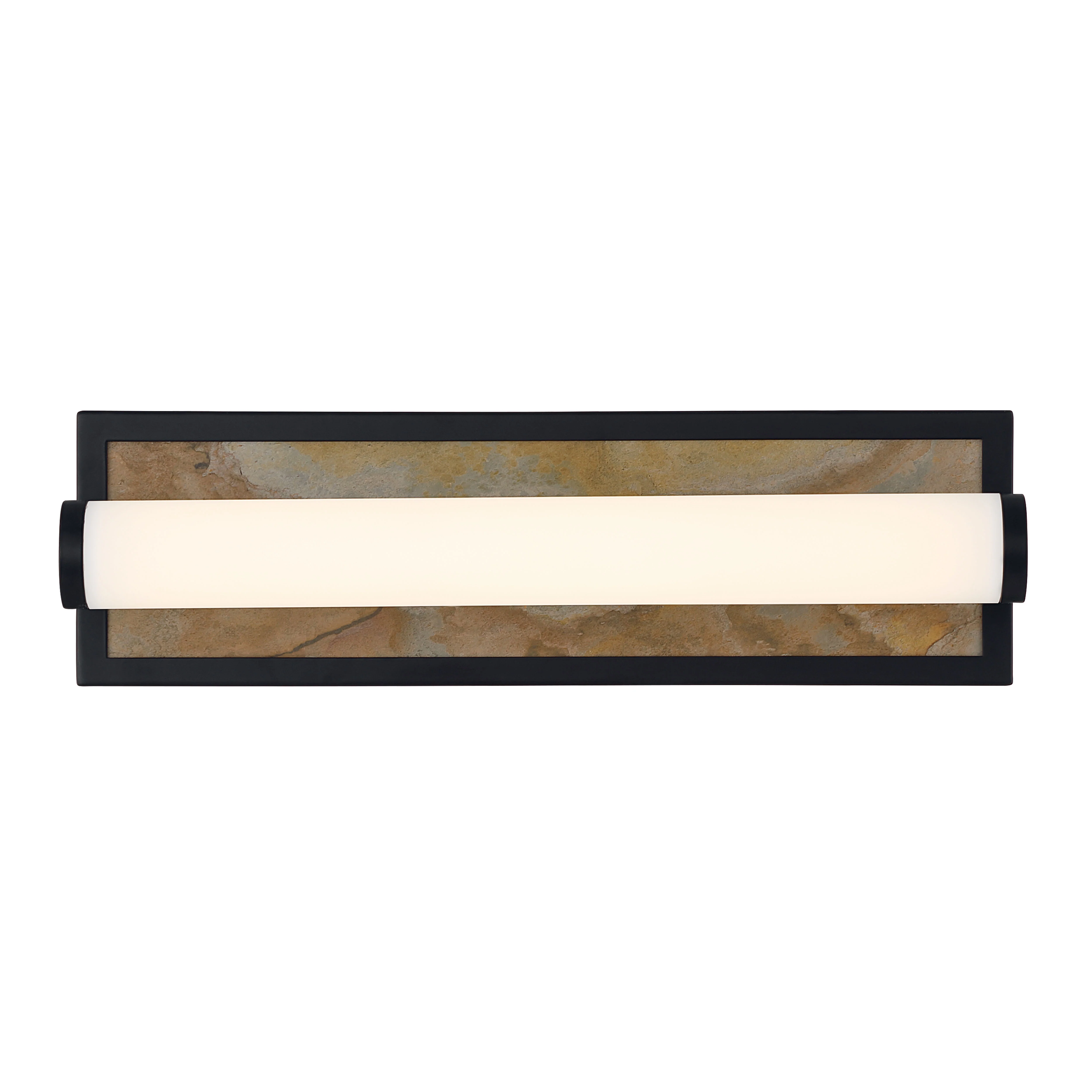 Stratum Integrated LED 18in Vanity in Matte Black with Moon Rock Slate - Image 3