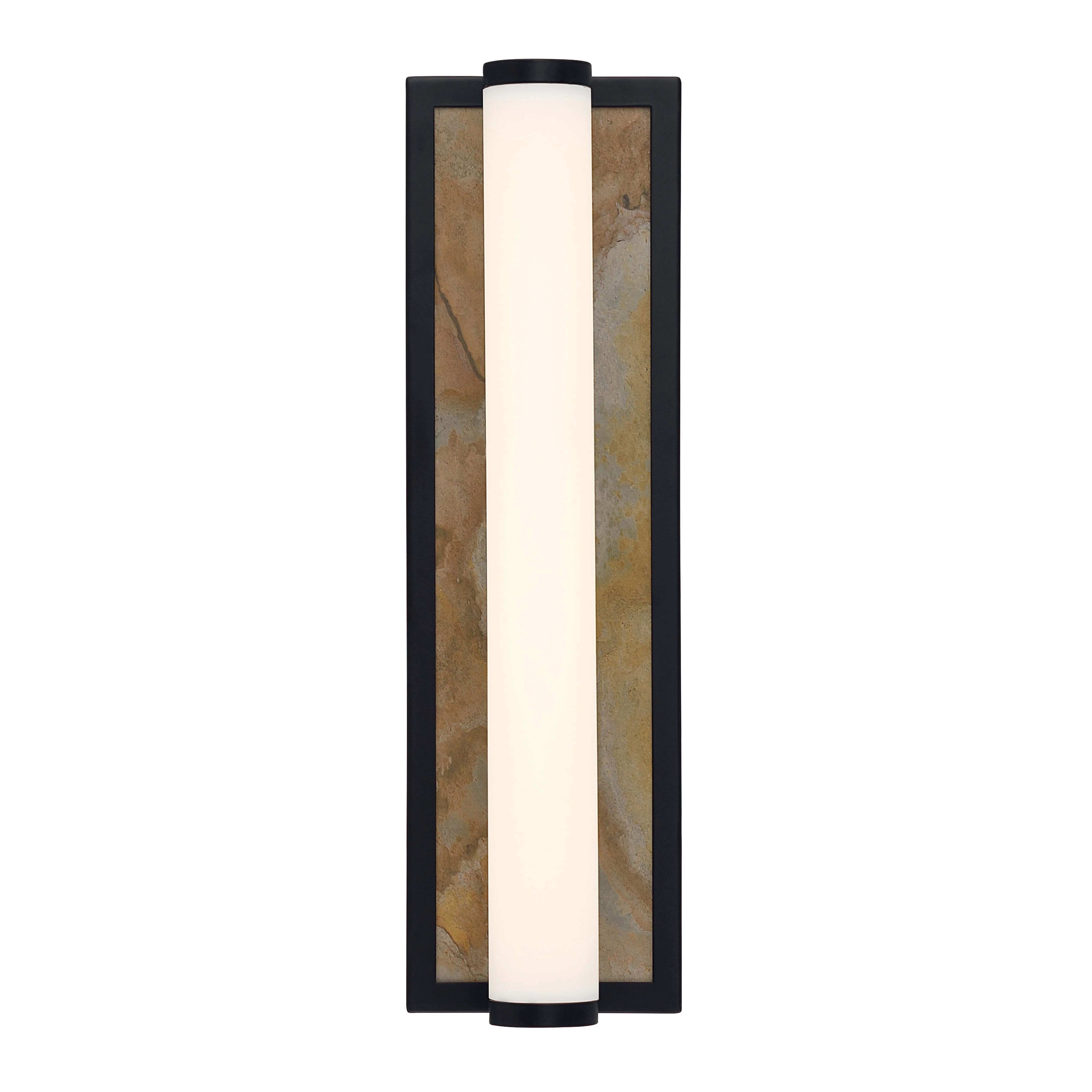 Stratum Integrated LED 18in Vanity in Matte Black with Moon Rock Slate - Image 6