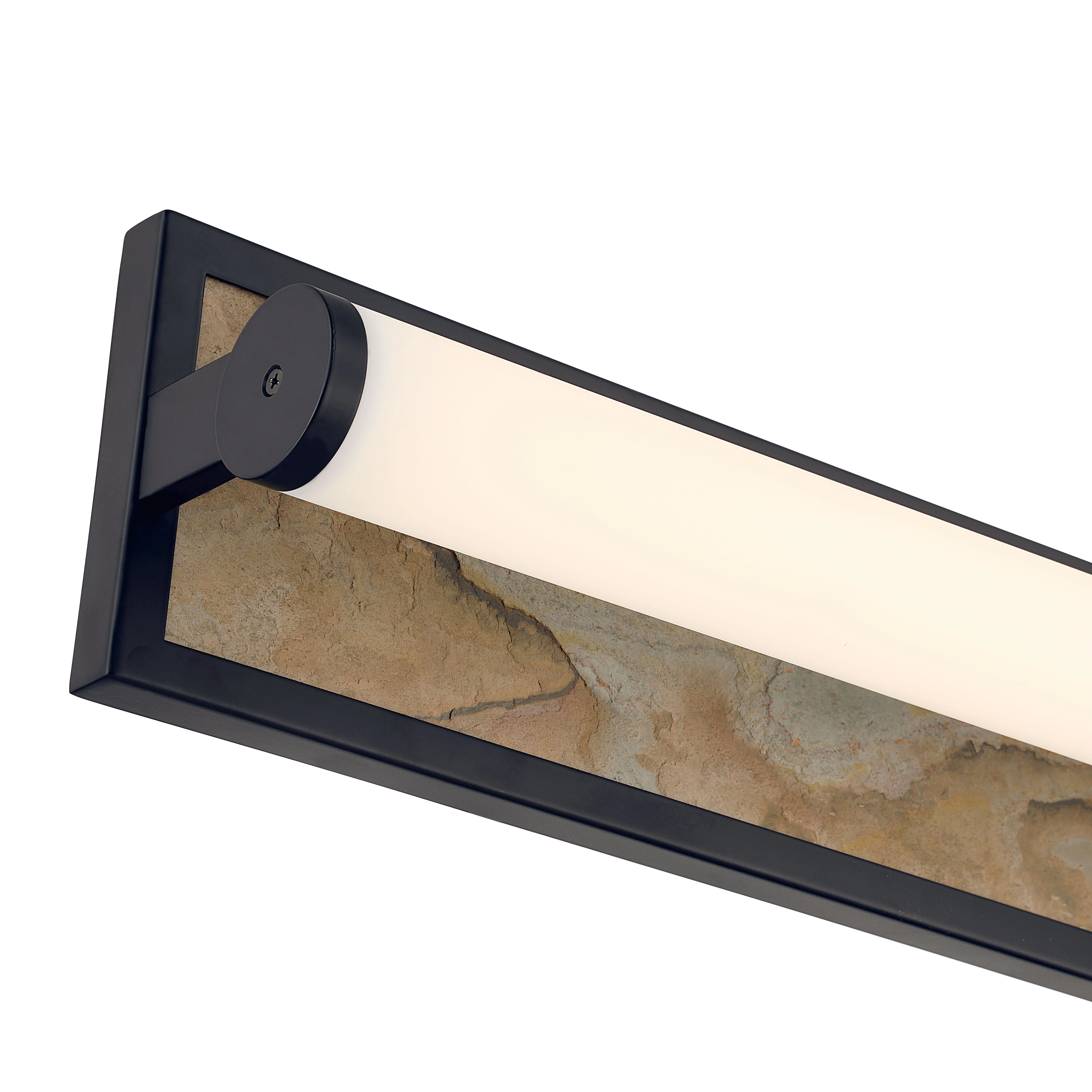 Stratum Integrated LED 18in Vanity in Matte Black with Moon Rock Slate - Image 7