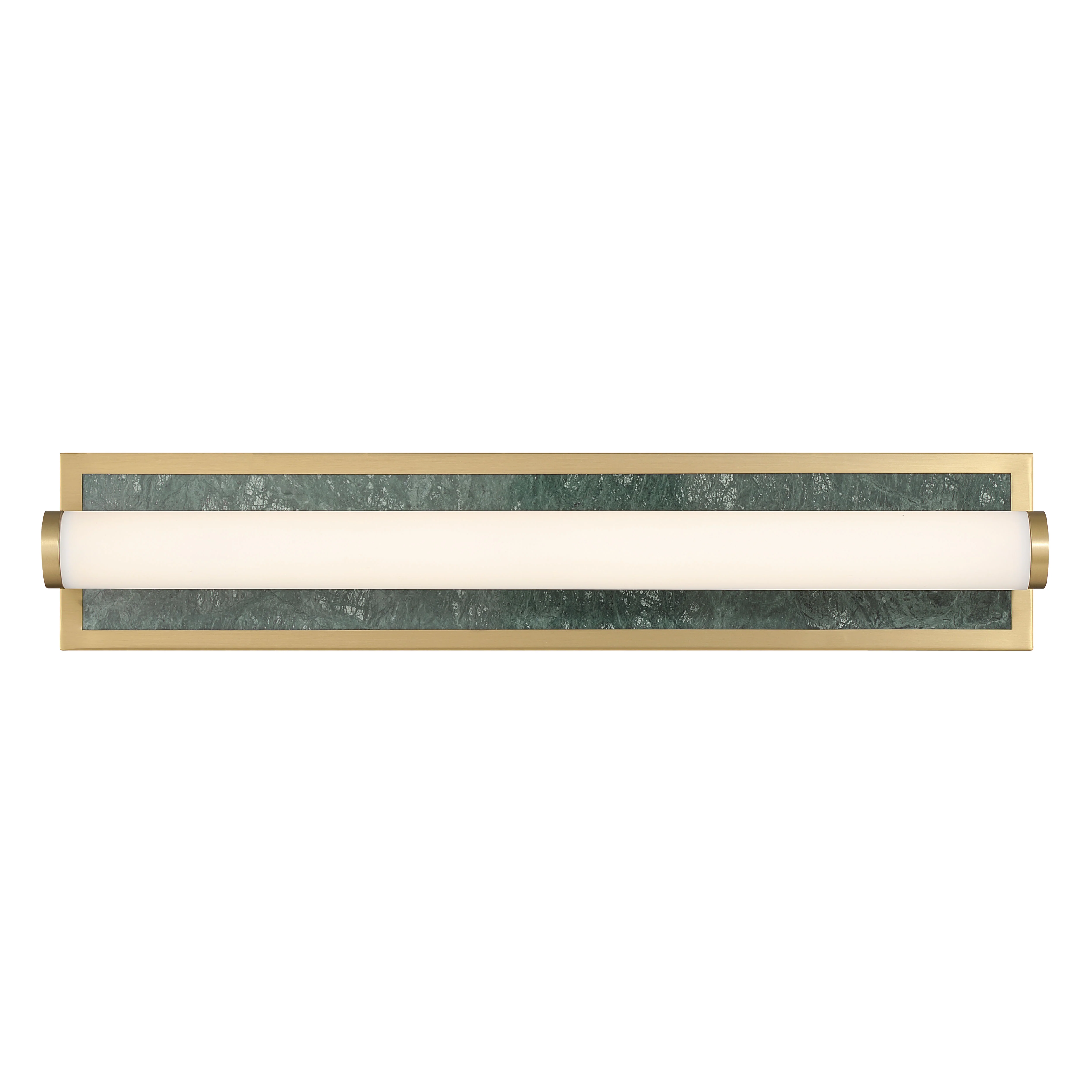 Stratum Integrated LED 24in Vanity in Brushed Champagne Brass with Persian Green Marble - Image 3