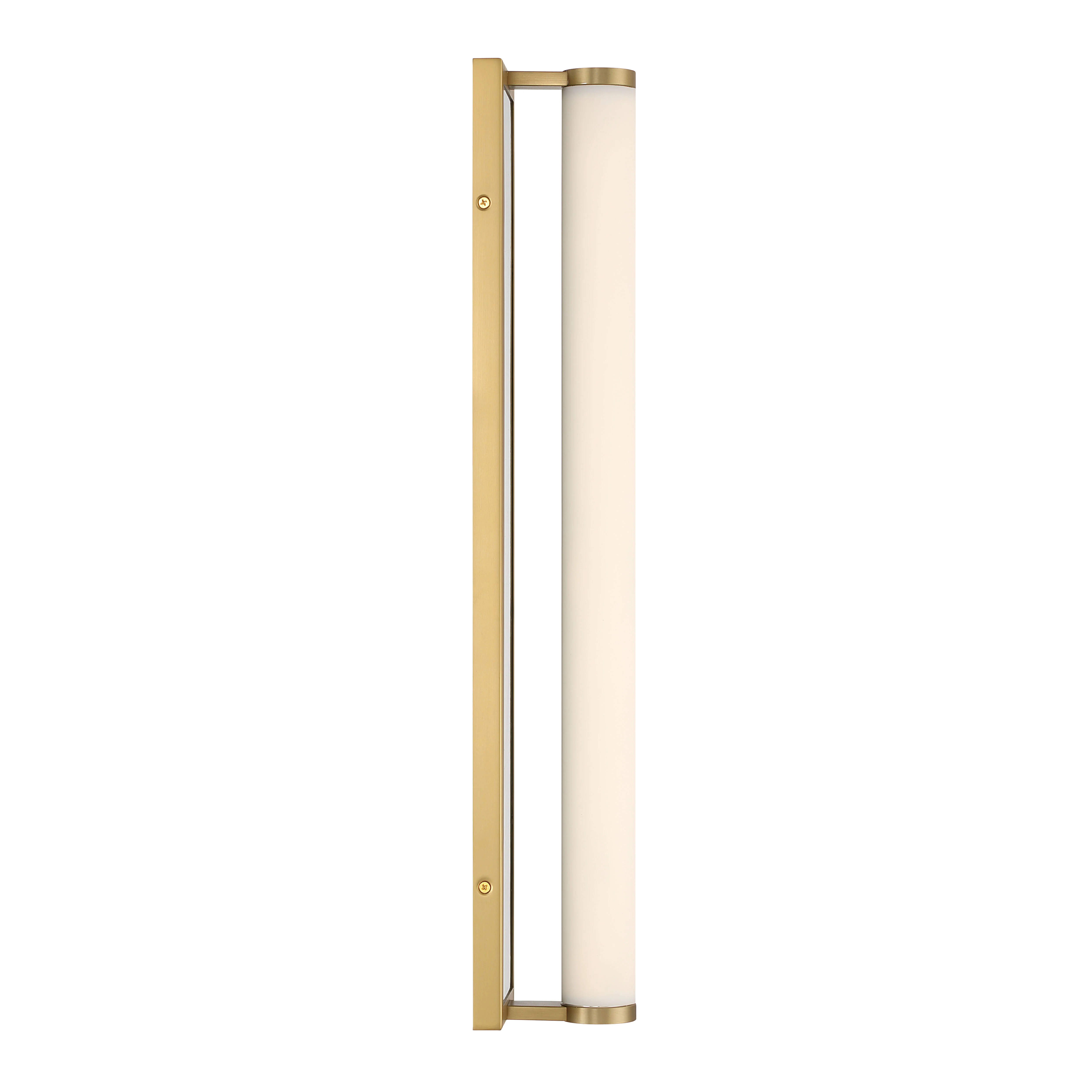 Stratum Integrated LED 24in Vanity in Brushed Champagne Brass with Persian Green Marble - Image 5
