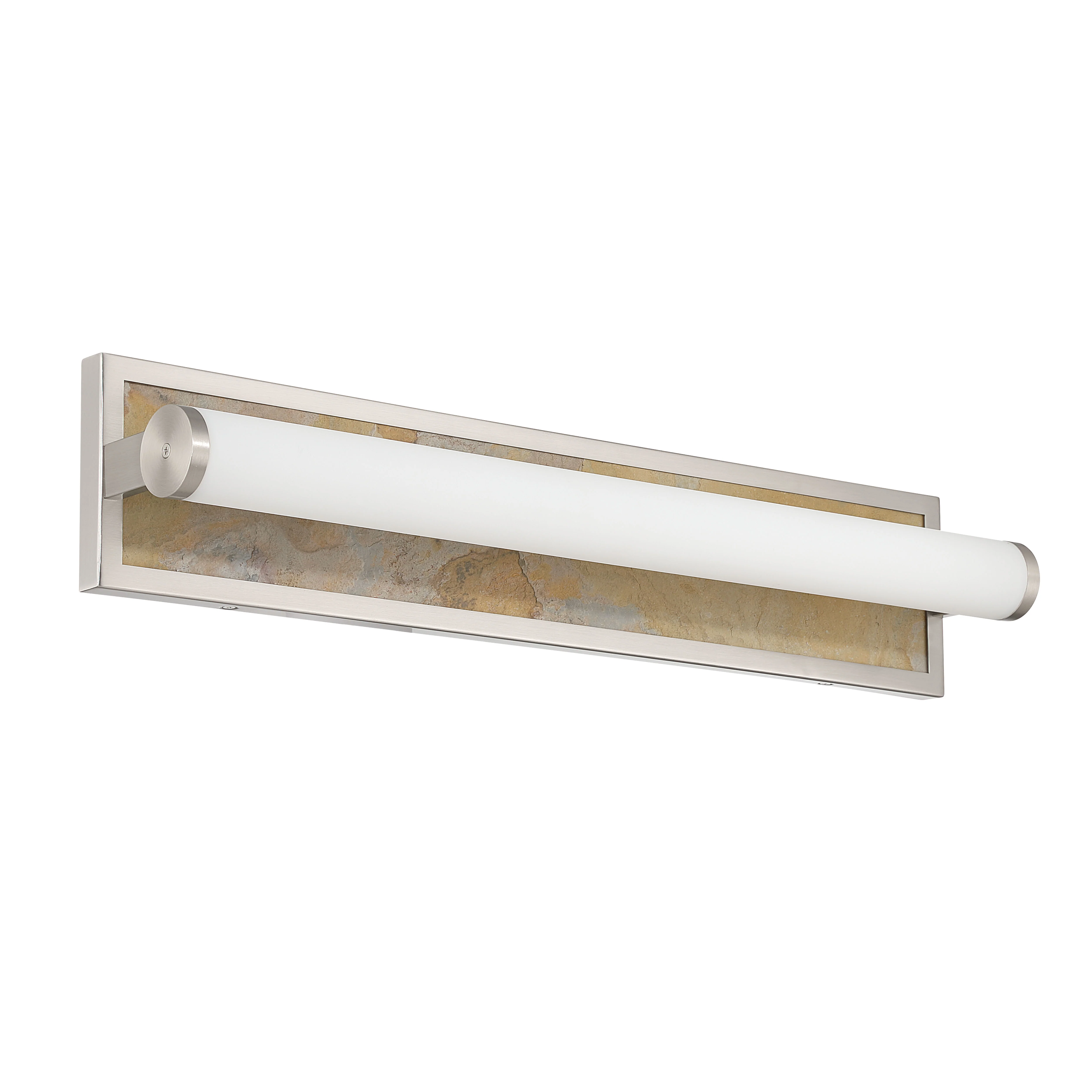 Stratum Integrated LED 24in Vanity in Brushed Nickel with Moon Rock Slate - Image 2